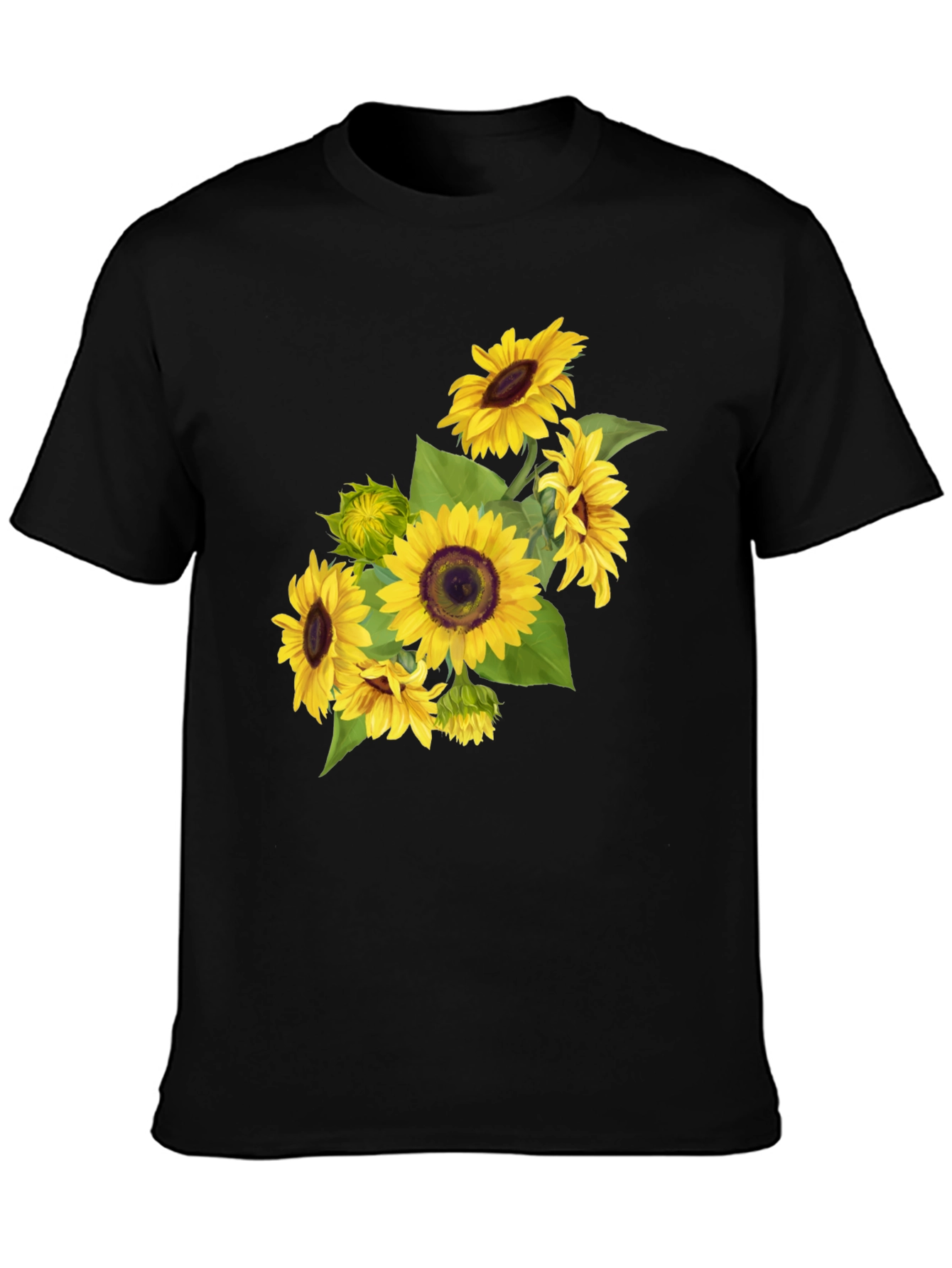 Black Sunflower Graphic Black T-Shirt view 3