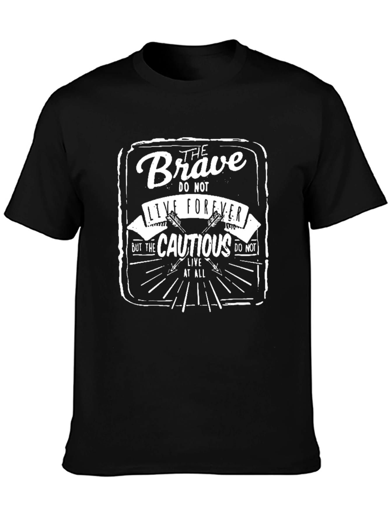 Black The Brave T-Shirt: Live Boldly view 3