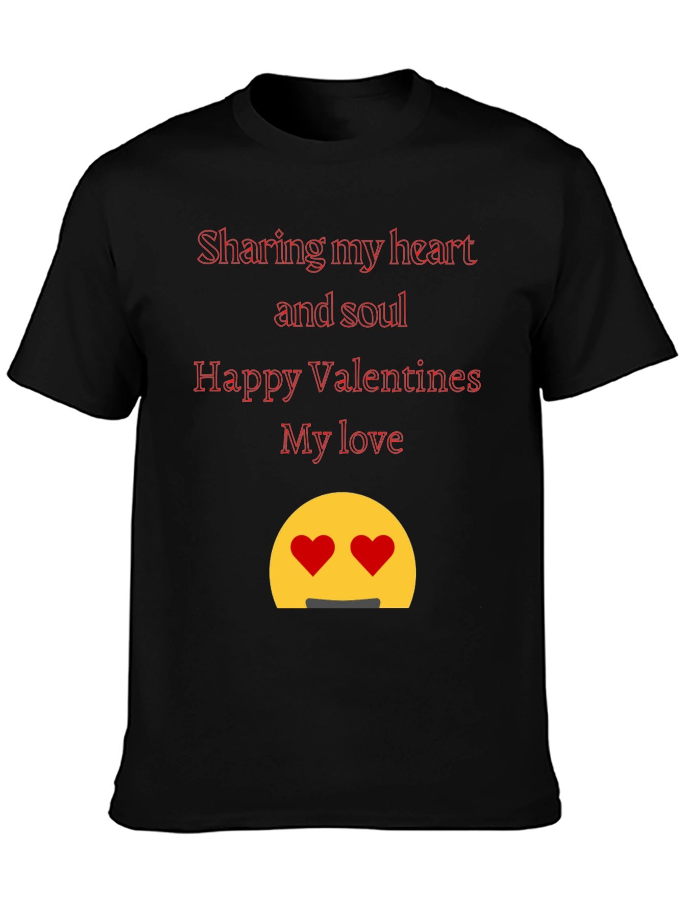 Black Valentine's Day Heart & Soul Black T-Shirt view 3
