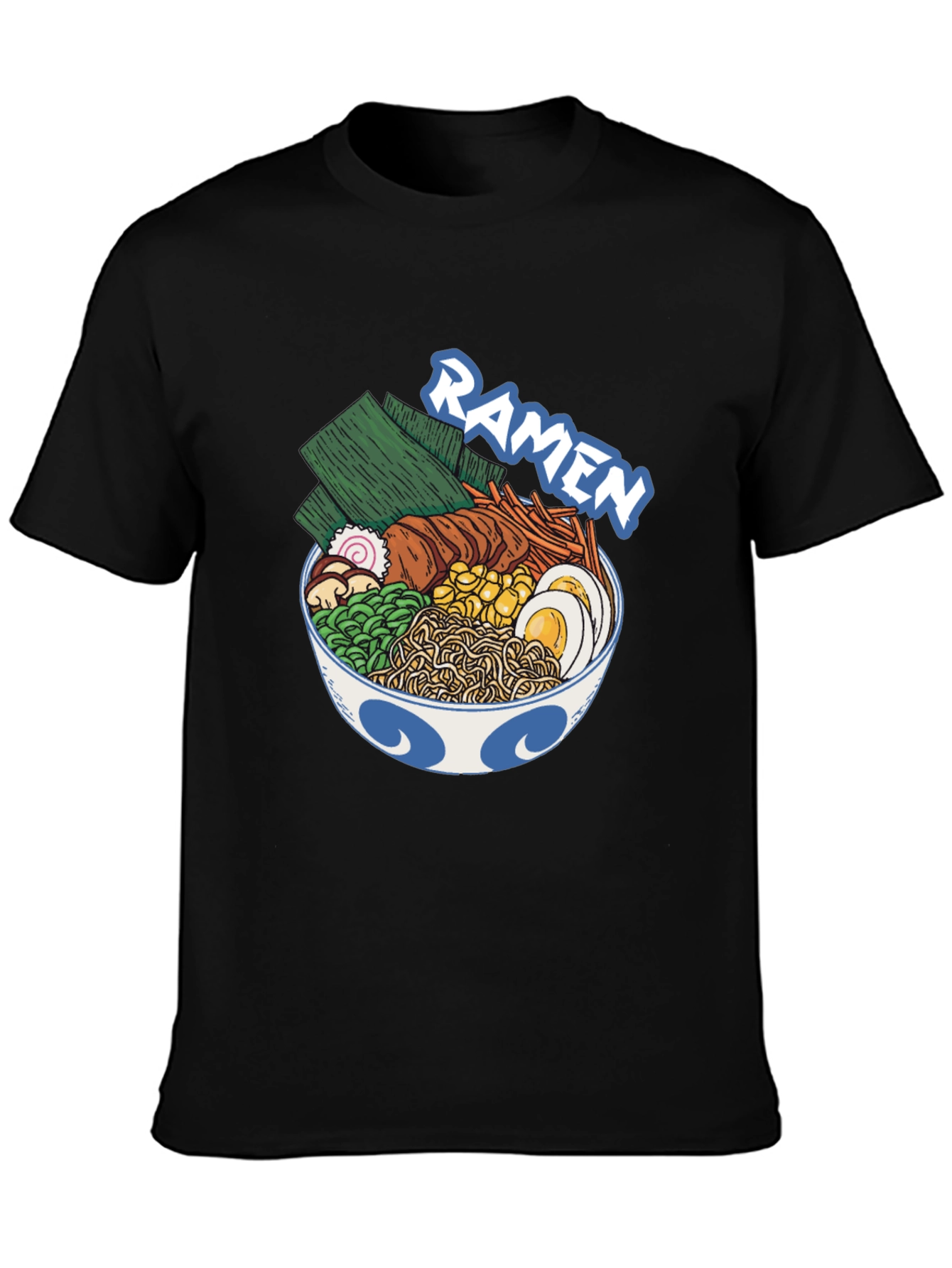 Black Ramen Bowl Graphic T-Shirt - Unisex Crew Neck Tee view 3