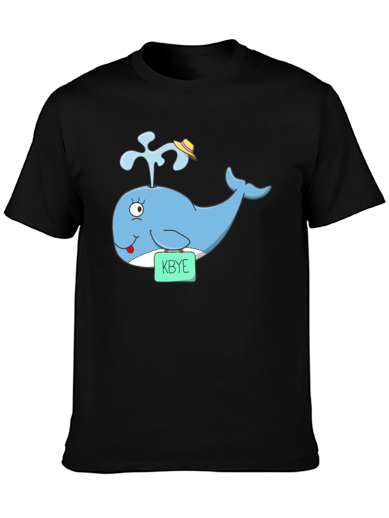 Black Whimsical Whale KBYE Graphic Tee view 3