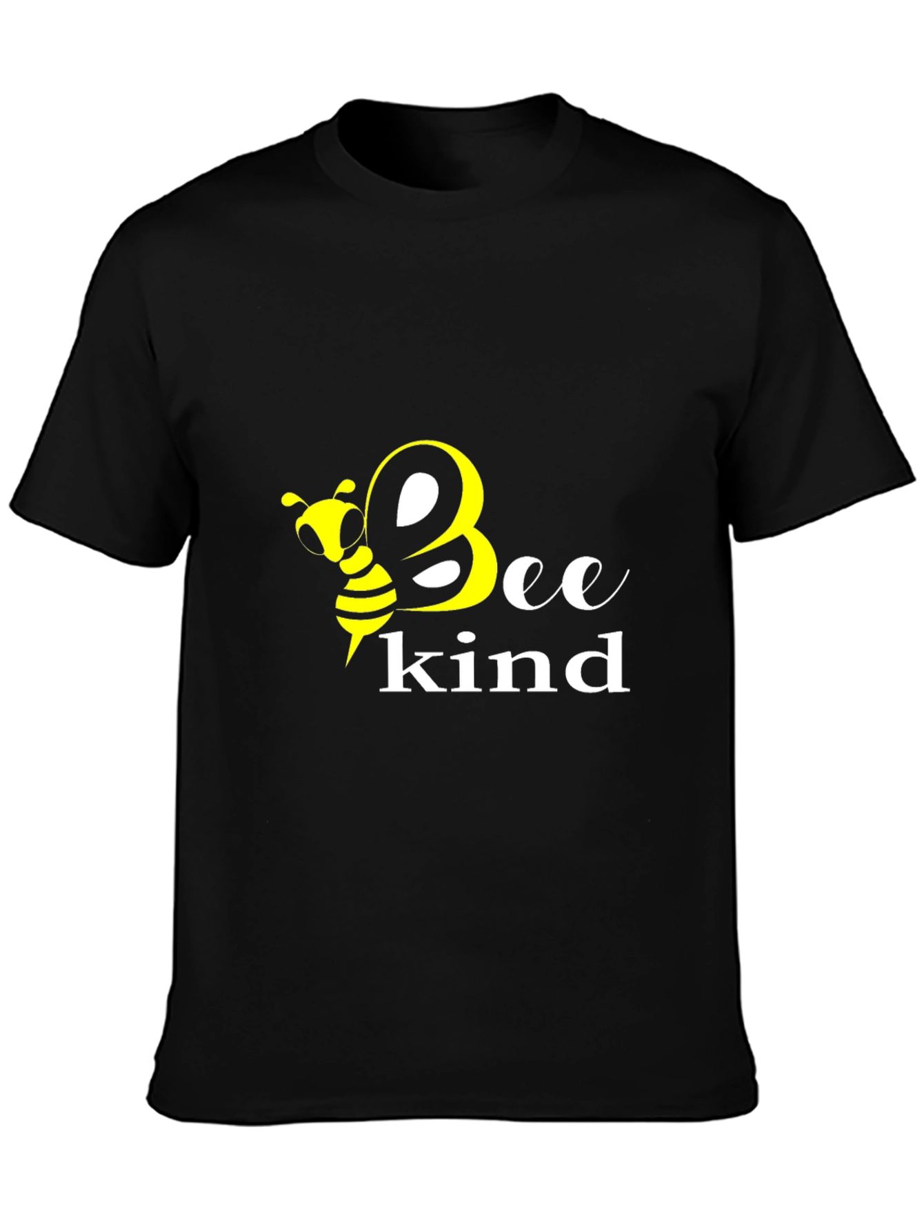 Black Bee Kind Graphic Tee - Black Cotton T-Shirt view 3