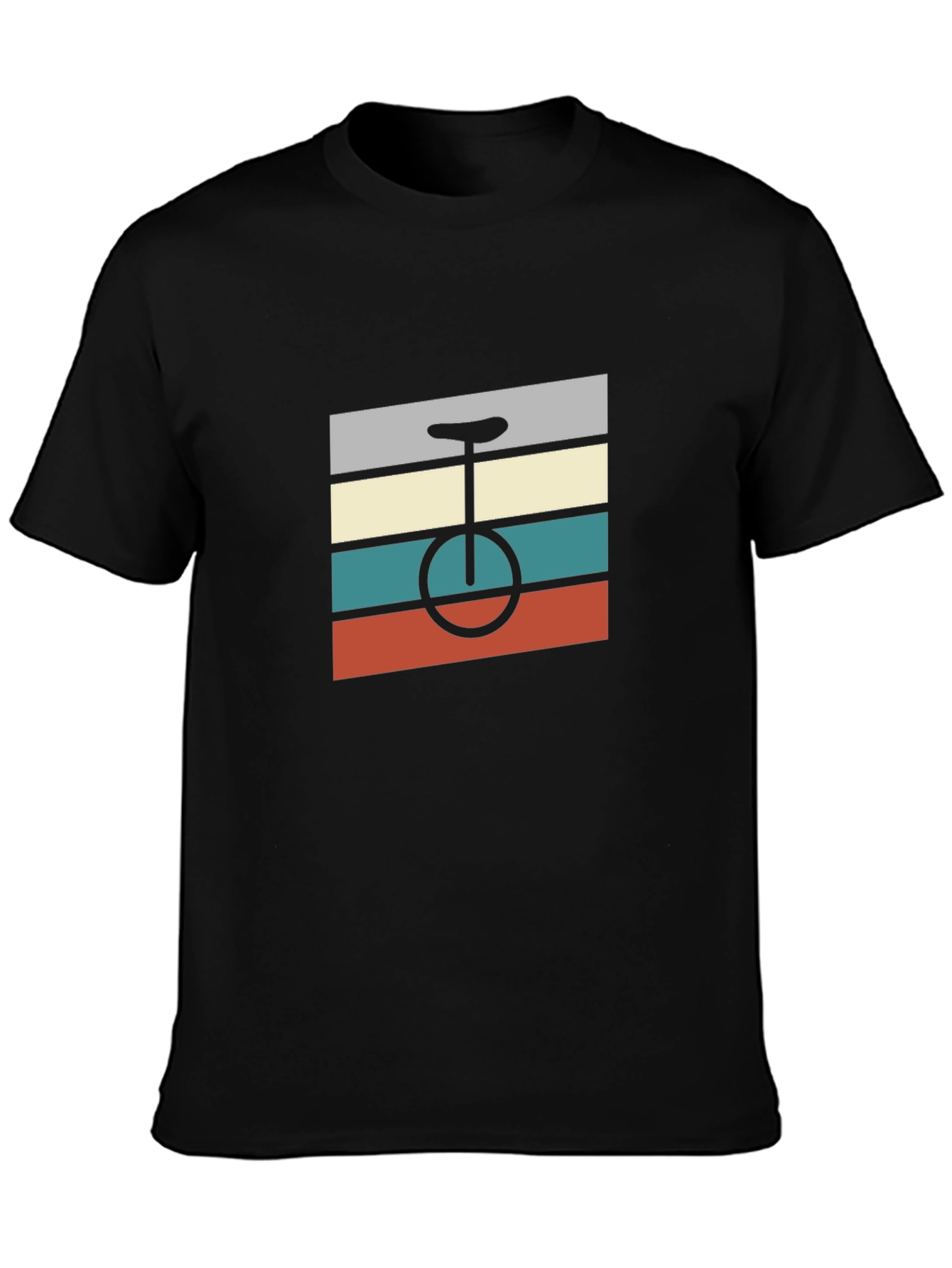 Black Retro Unicycle T-Shirt - Vintage Style Graphic Tee view 3