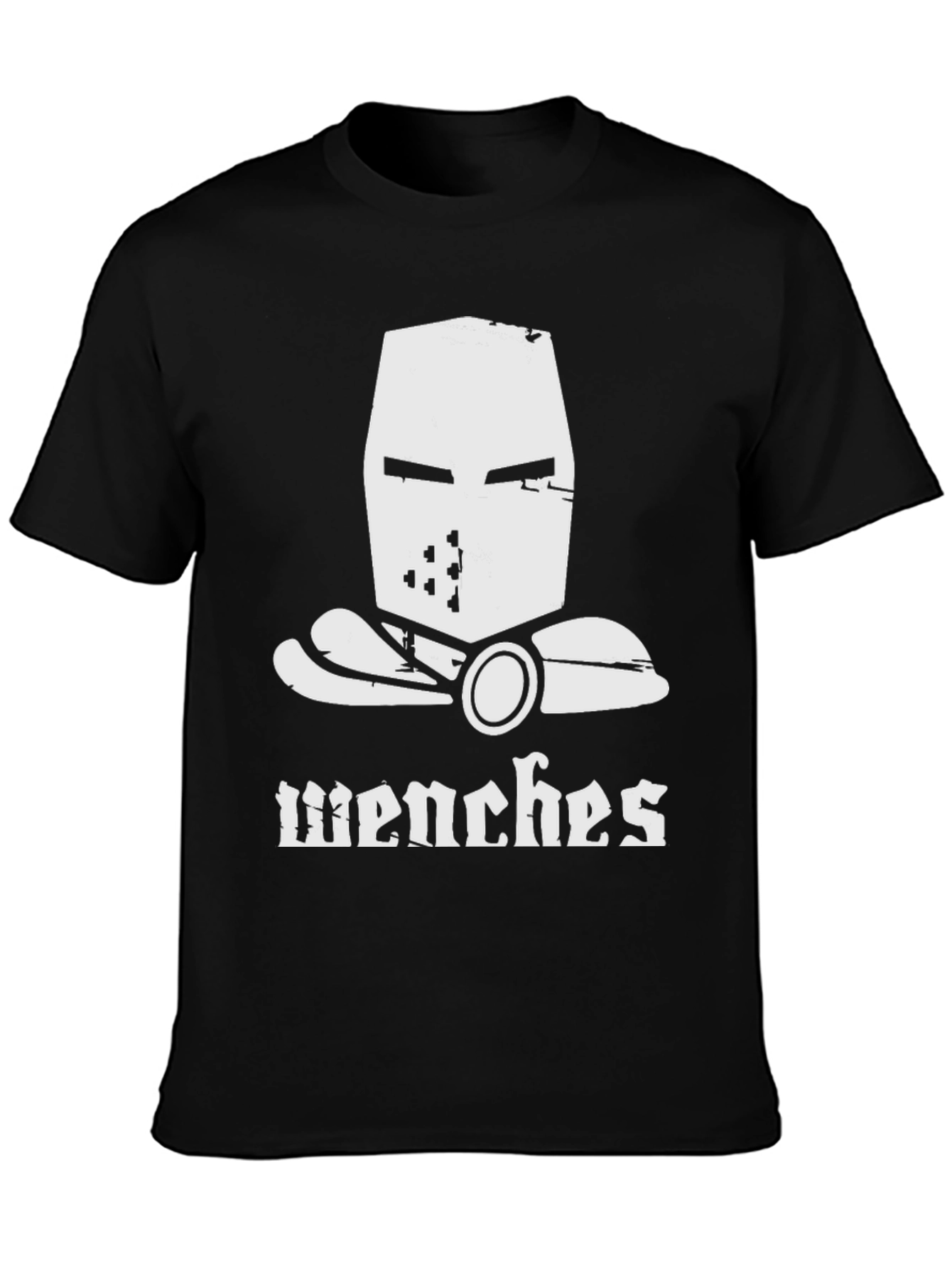 Black Wenches T-Shirt Crusader Helmet Medieval Humor view 3