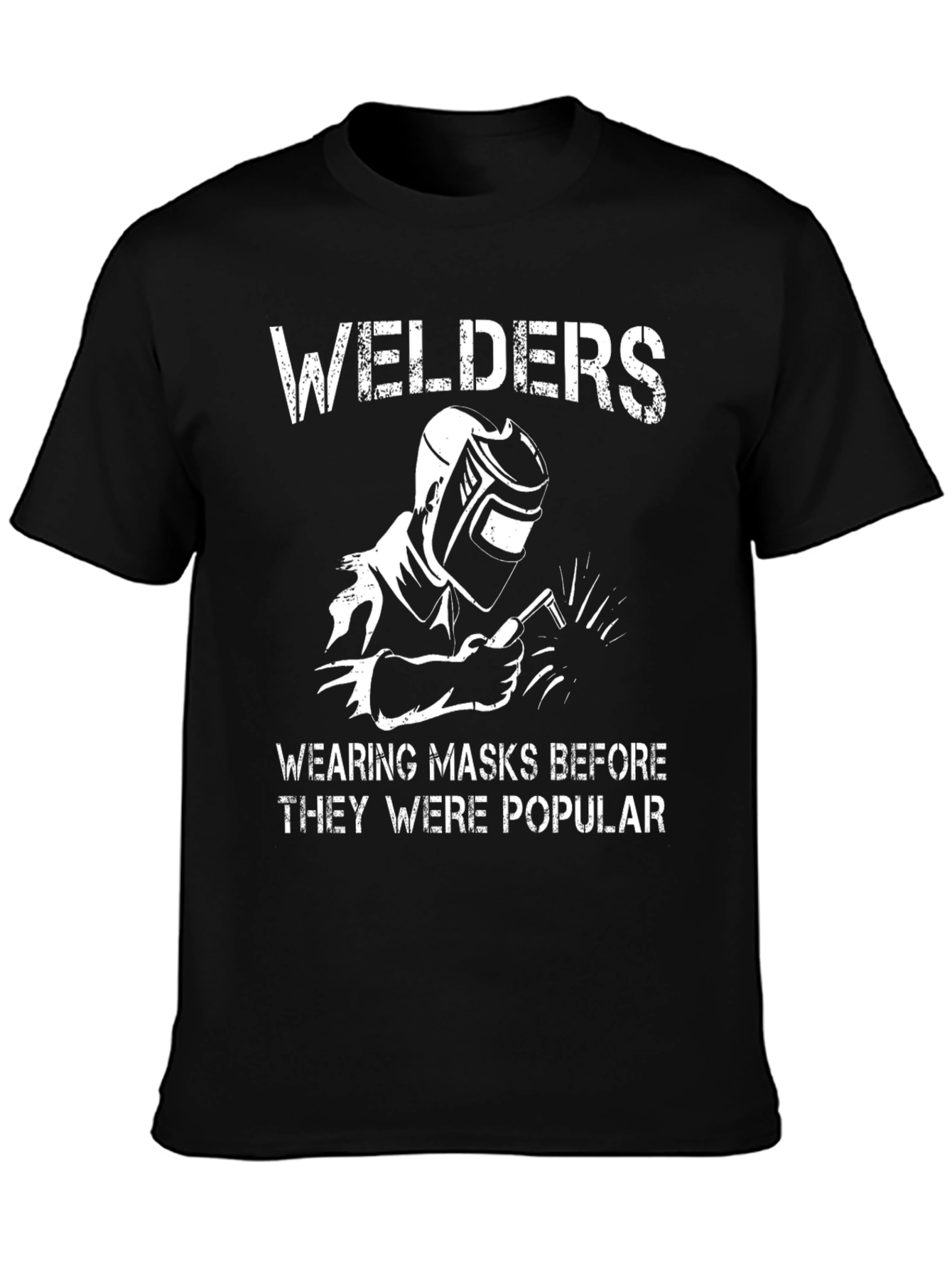Black Welder Mask T-Shirt: Worn Before Popular view 3