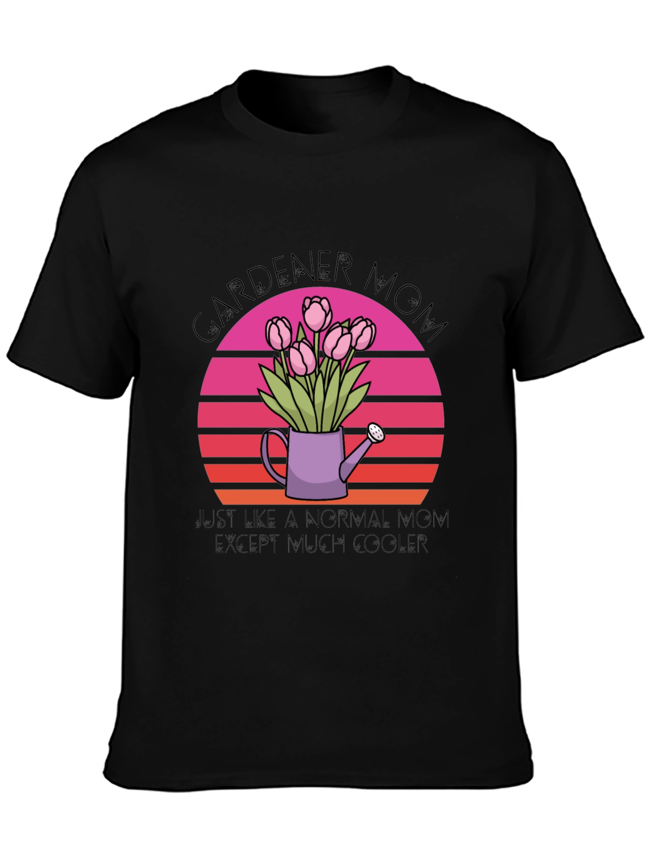 Black Gardener Mom T-Shirt - Unique Gift for Plant Loving Moms view 3