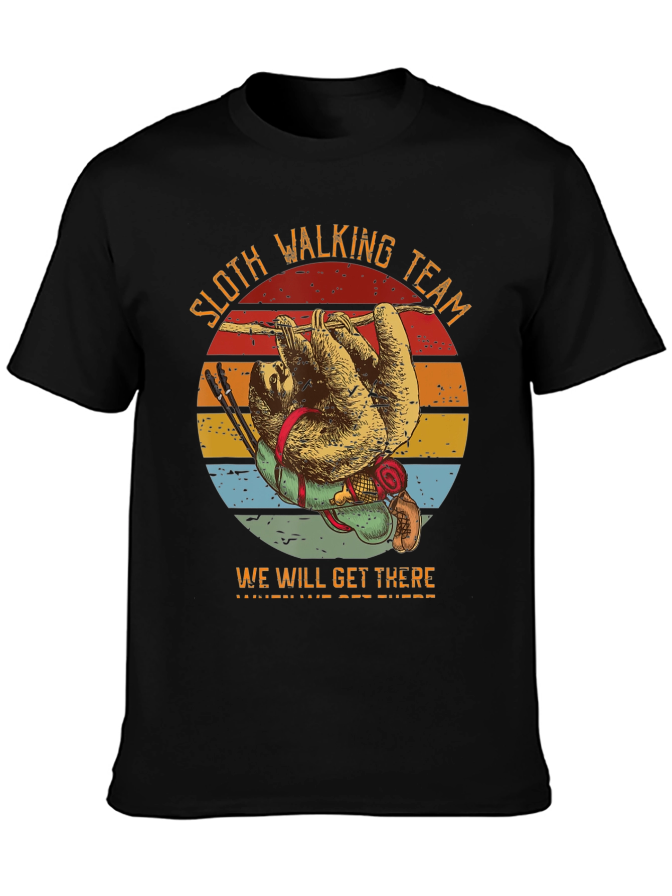 Black Sloth Hiking Team T-Shirt - We Will Get There view 3