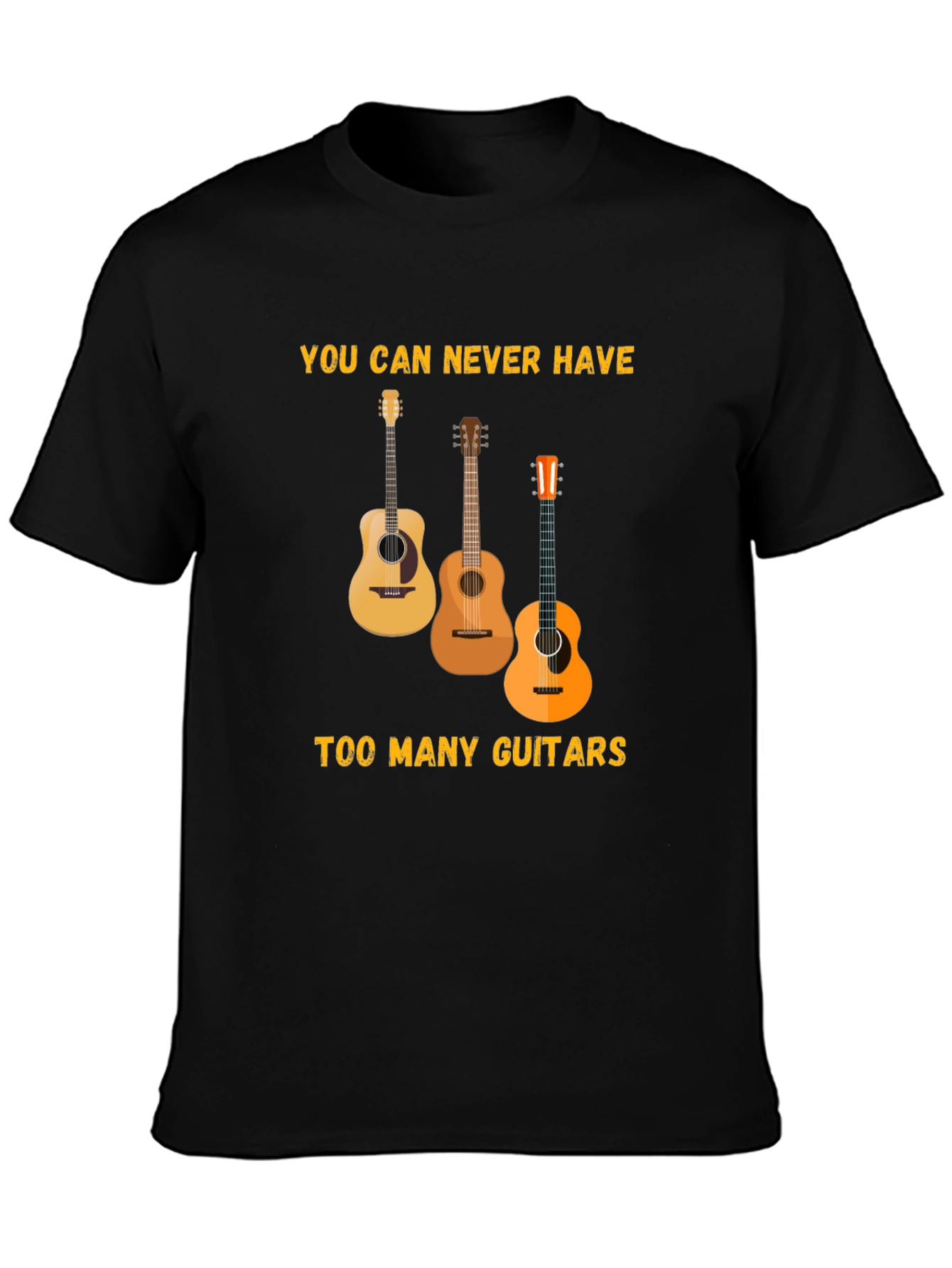 Black Guitar Lover T-Shirt: You Can Never Have Too Many view 3