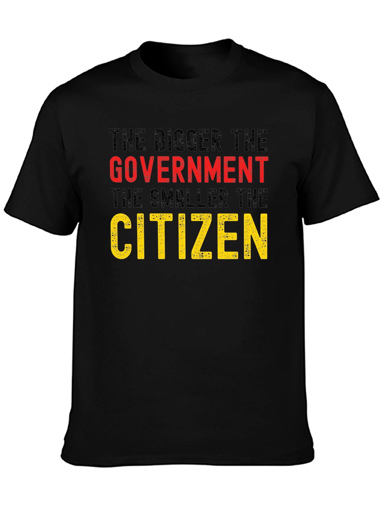 Black The Bigger The Government T-Shirt view 3
