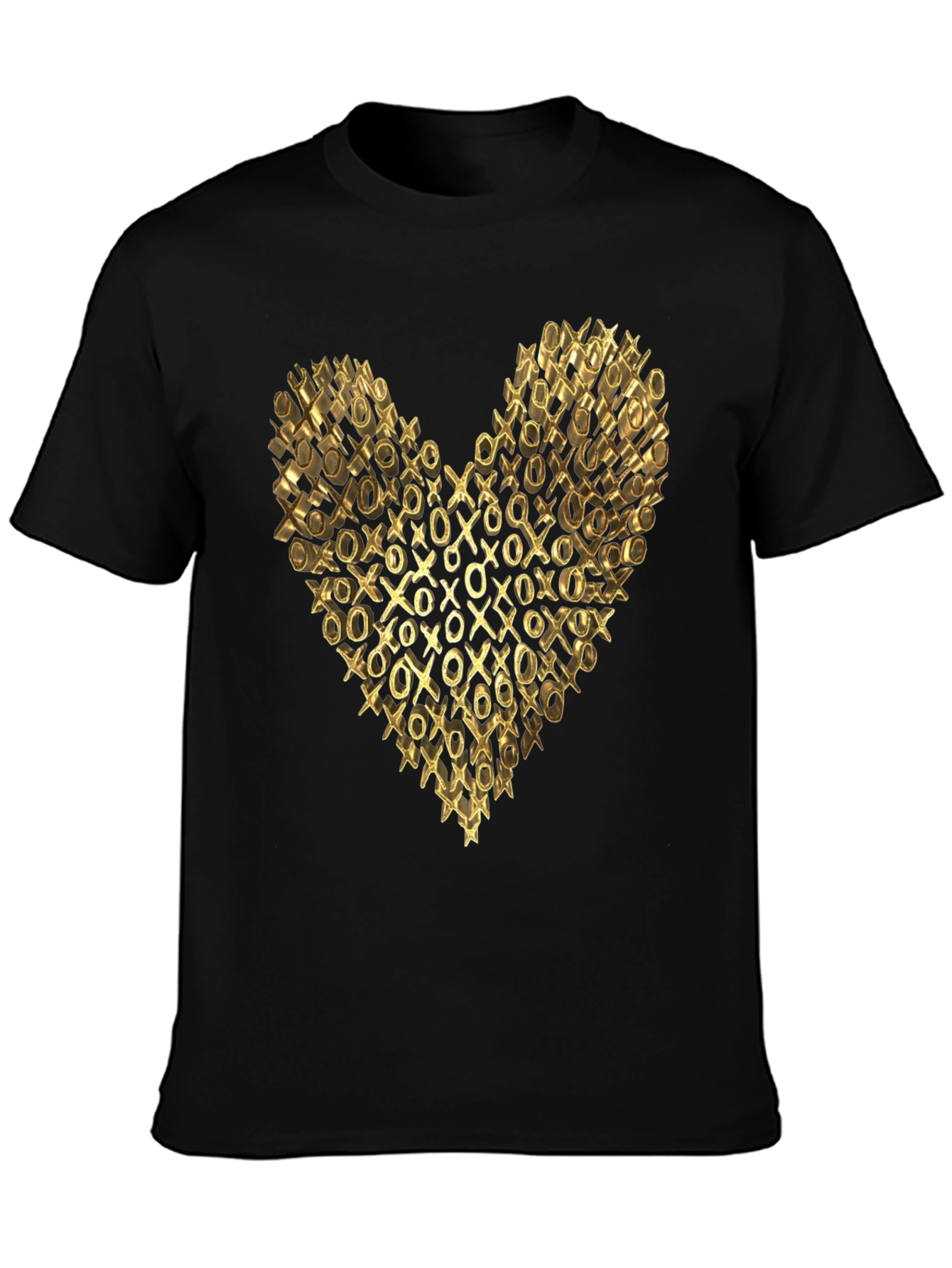 Black Golden XO Heart Black T-Shirt view 3