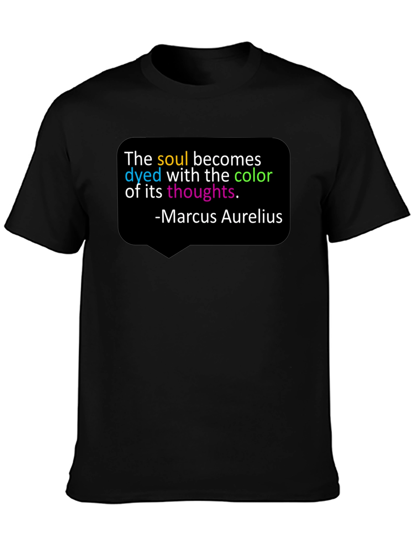 Black Soul Color Marcus Aurelius Graphic Tee view 3