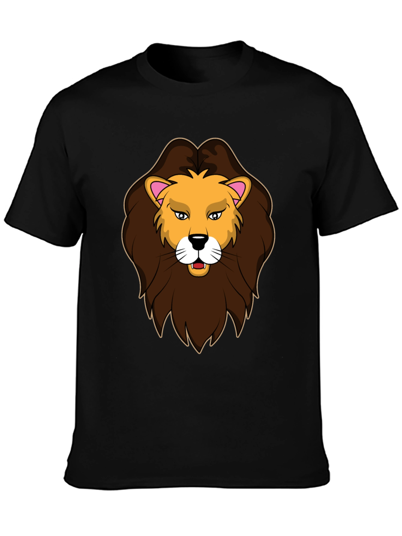 Black Lion Graphic Print Black T-Shirt view 3