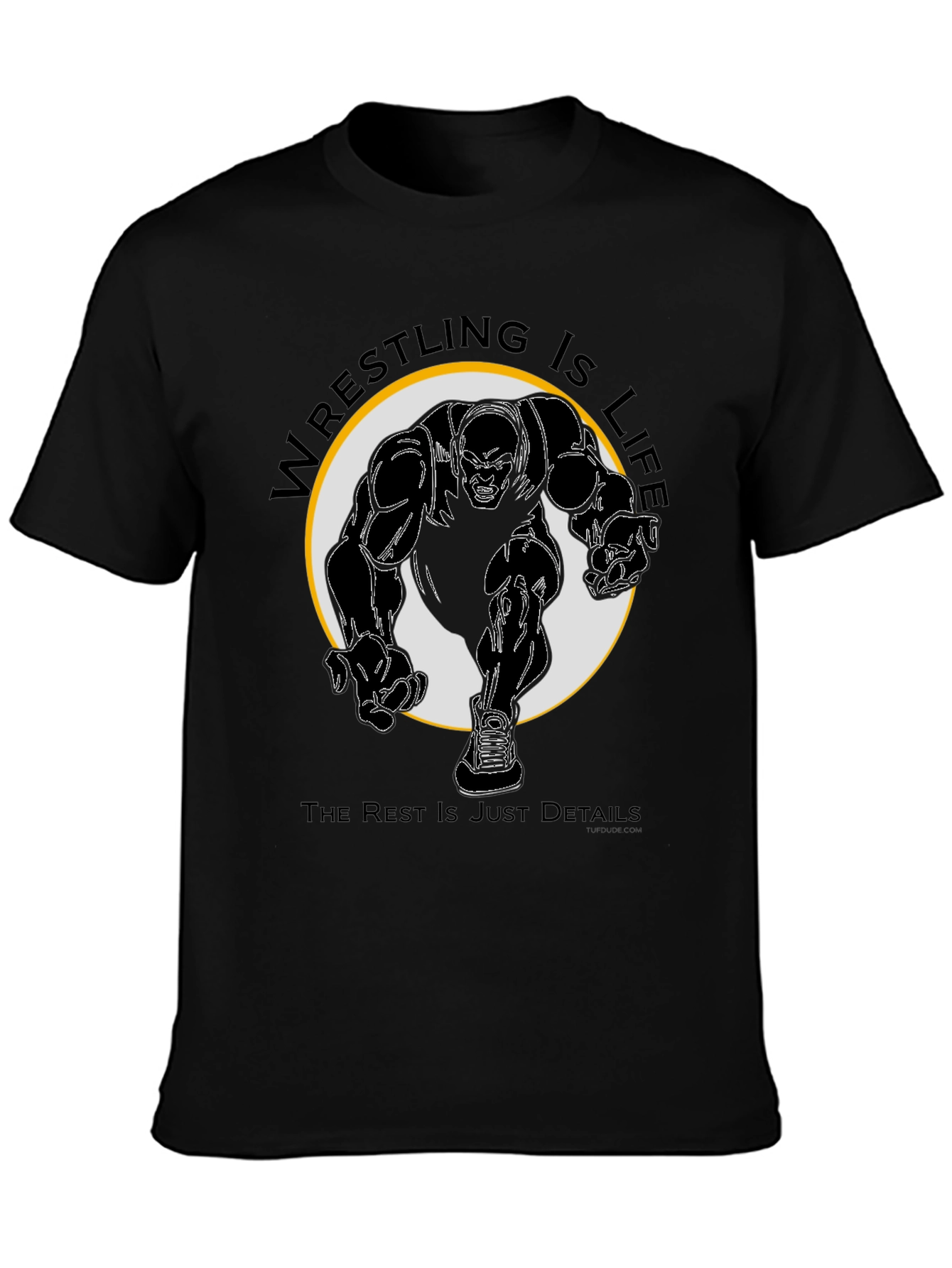Black Wrestling Is Life Black T-Shirt view 3