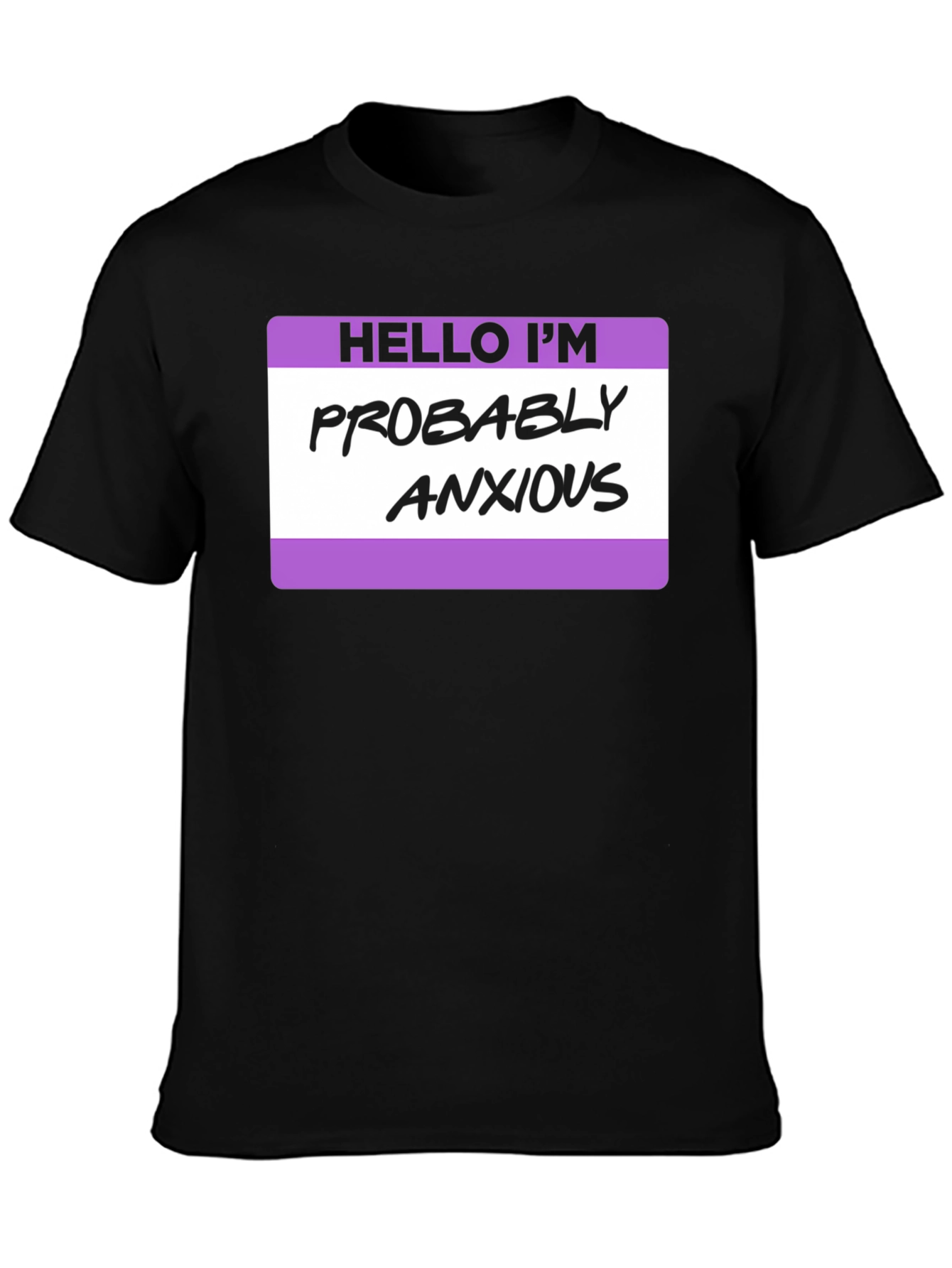 Black Anxious Statement Tee - Relaxed Fit view 3