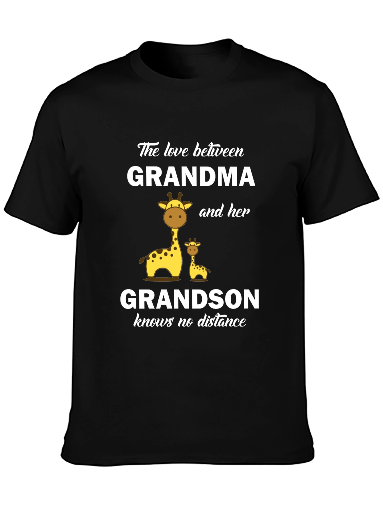 Black Grandma and Grandson Giraffe T-Shirt view 3