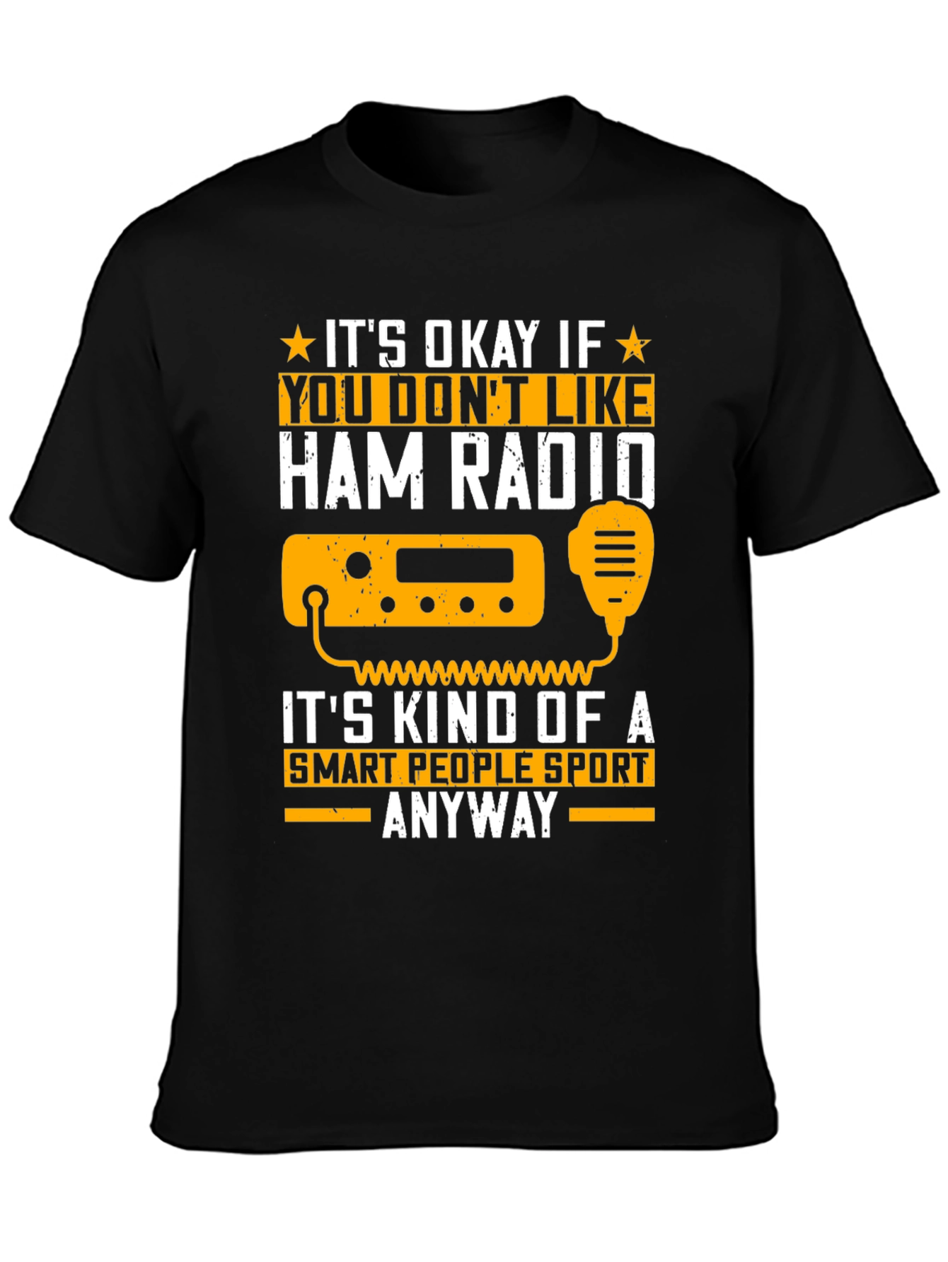 Black Ham Radio Smart People Sport T-Shirt view 3