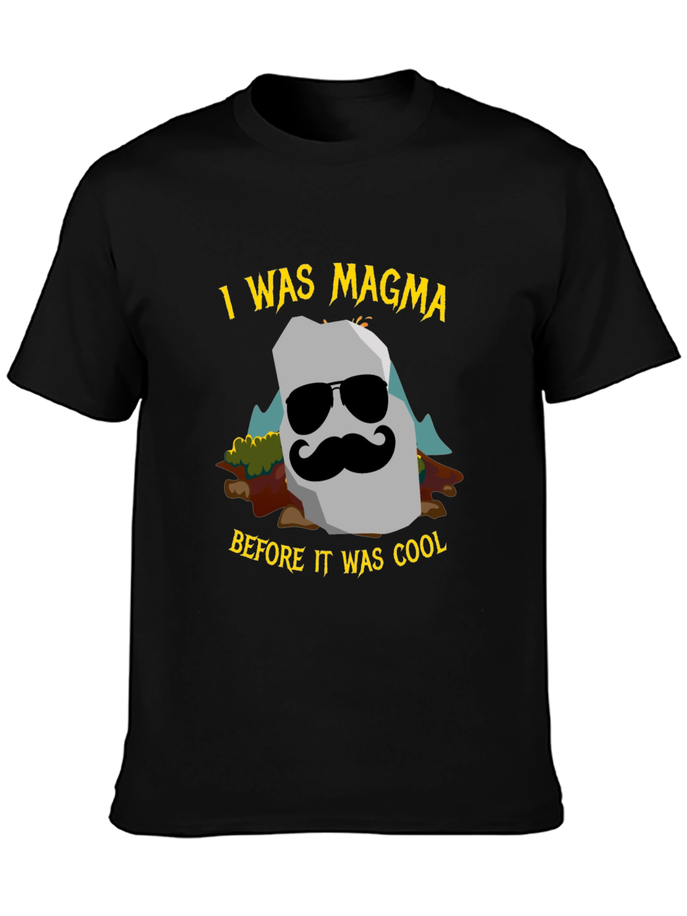 Black I Was Magma Cool Graphic T-Shirt view 3
