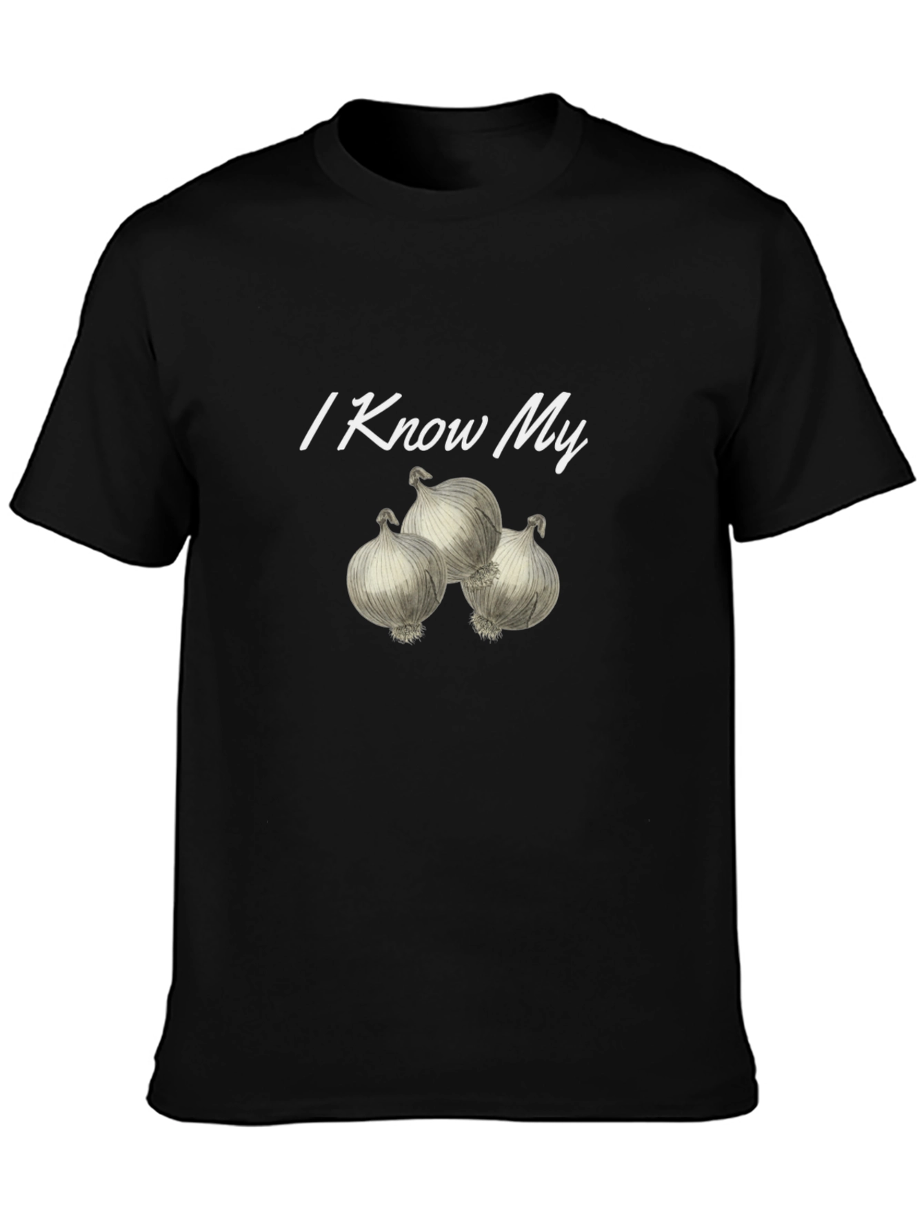 Black I Know My Onions Graphic Tee - Unisex view 3