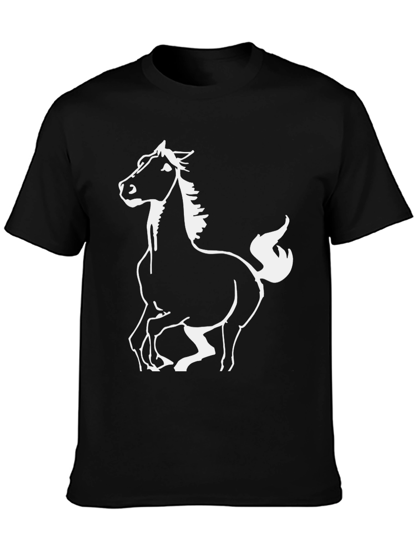Black Black Horse Graphic Tee - Stylish Men's T-Shirt view 3