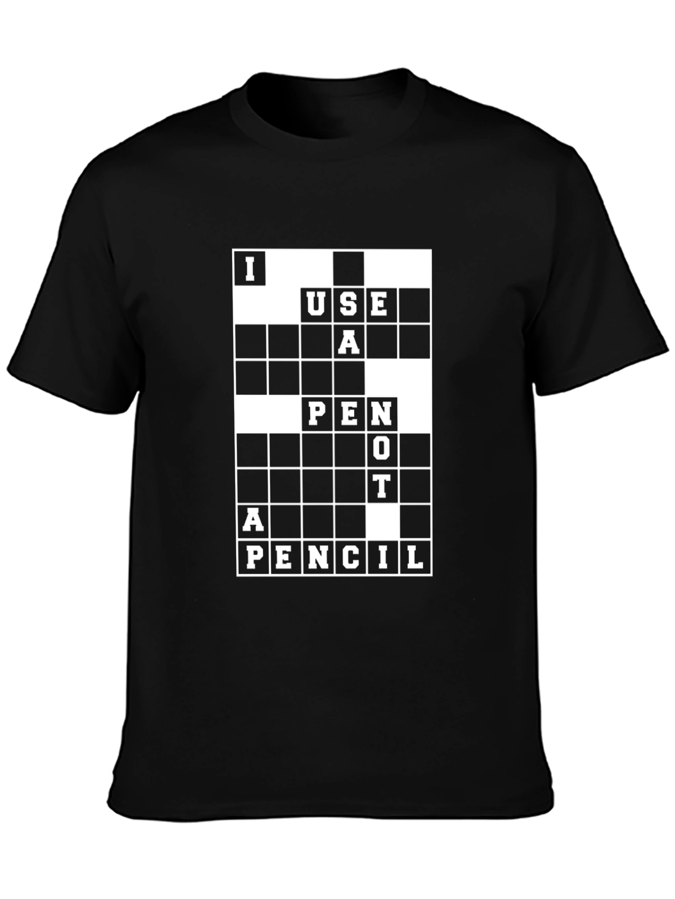 Black I Use a Pen Not a Pencil Graphic Tee view 3