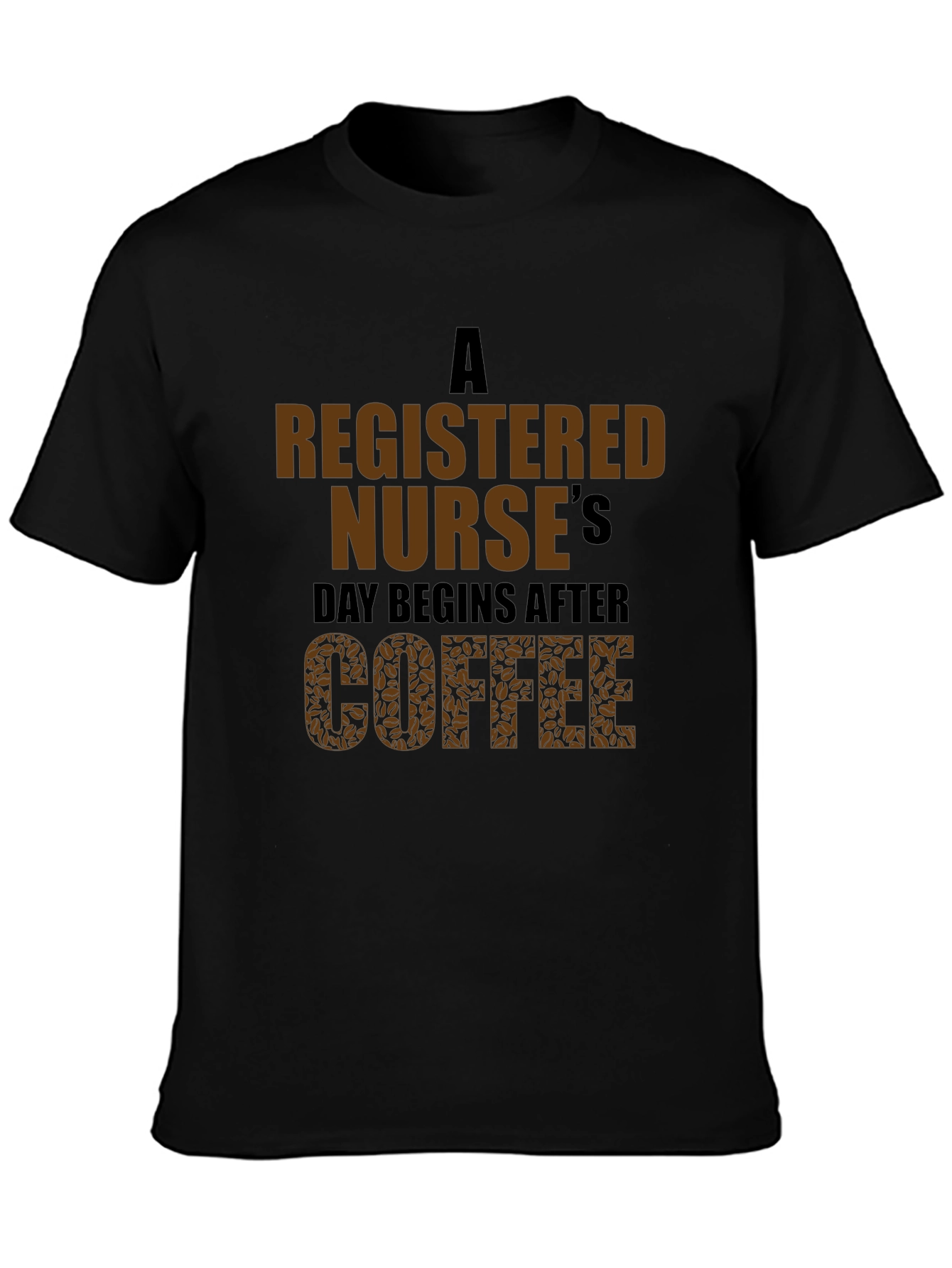 Black Registered Nurse Coffee T-Shirt view 3