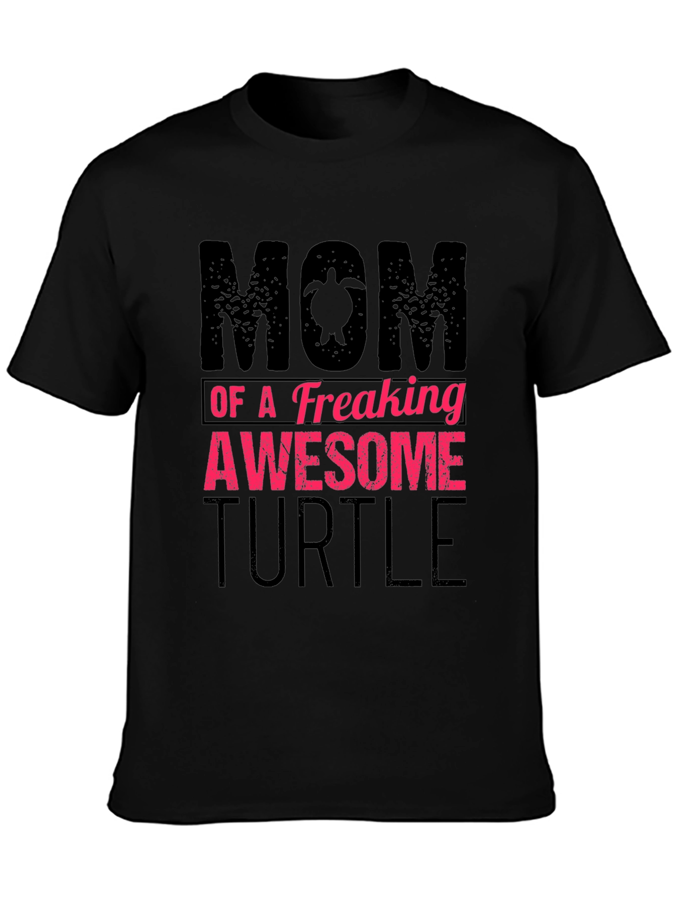 Black Mom of a Freaking Awesome Turtle T-Shirt view 3
