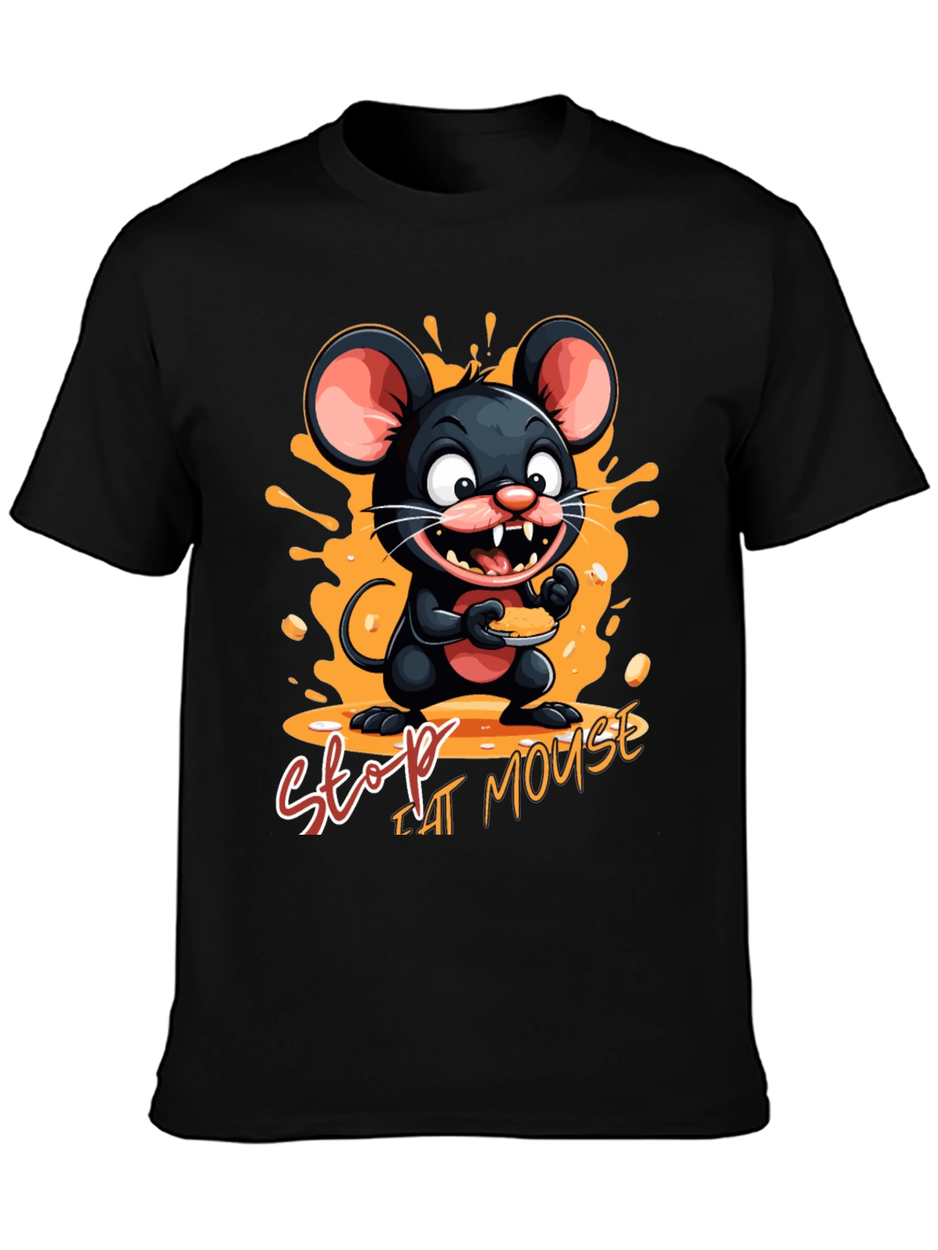 Black Stop That Mouse T-Shirt view 3