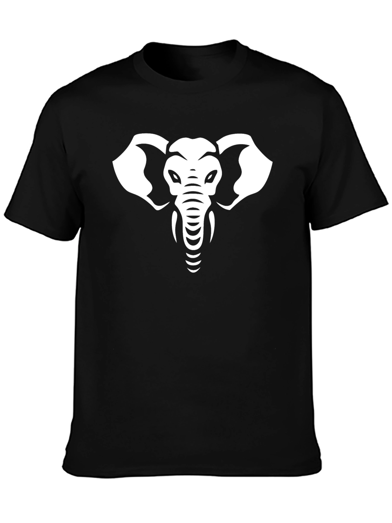 Black Elephant Graphic Tee - Black Cotton Blend T-Shirt view 3