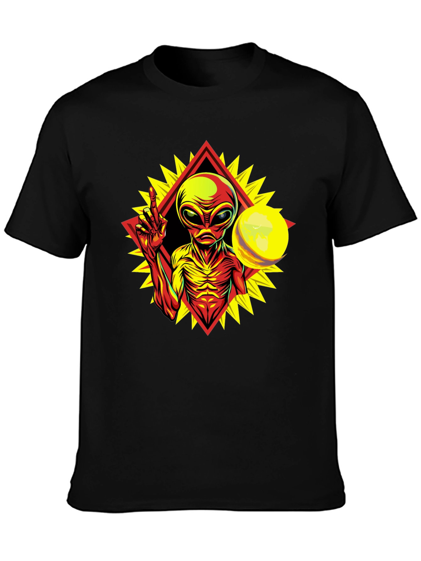 Black Alien Graphic Tee - Peace Among Worlds! view 3