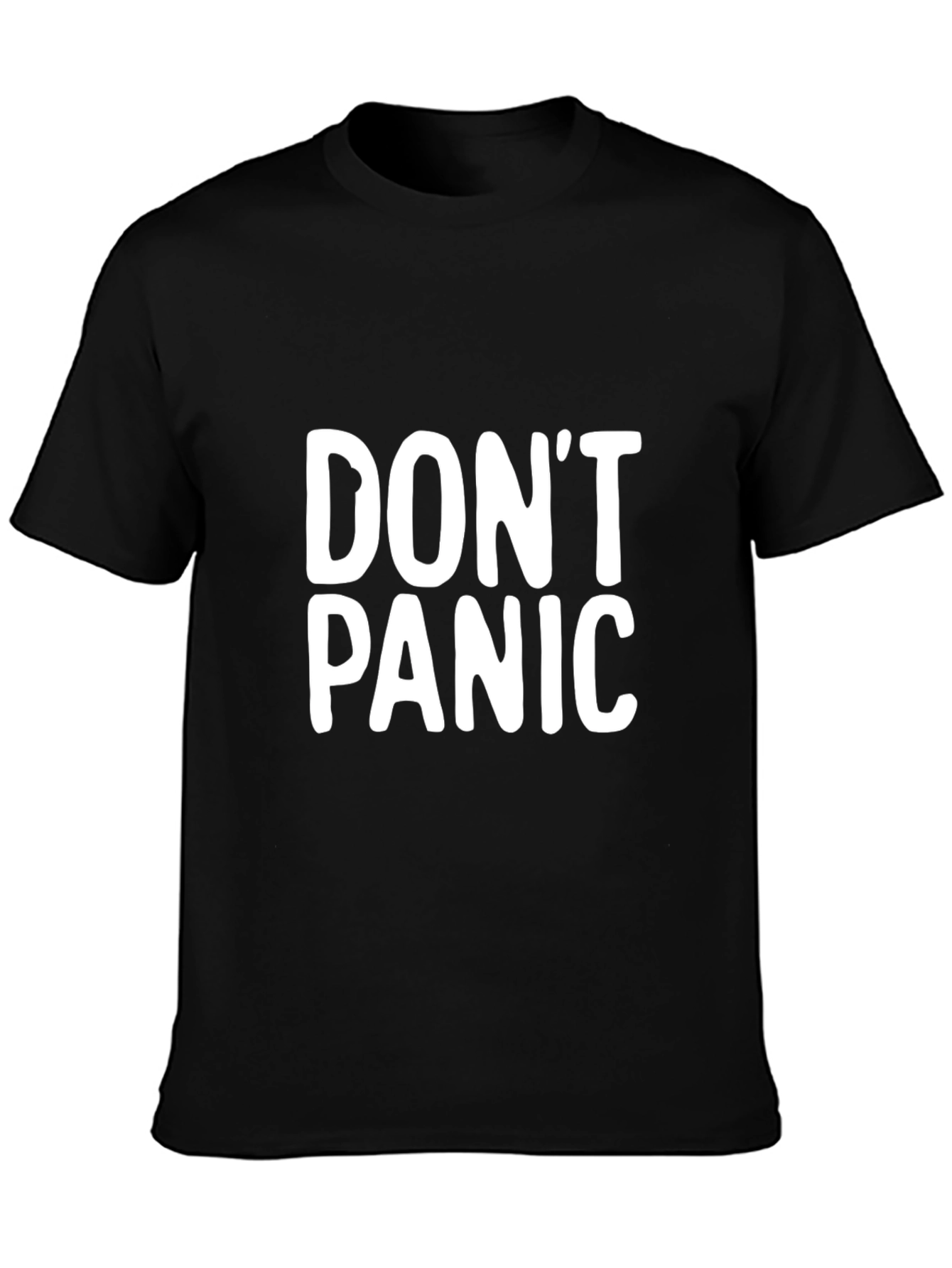Black Don't Panic T-Shirt - Relaxed Cotton Tee view 3