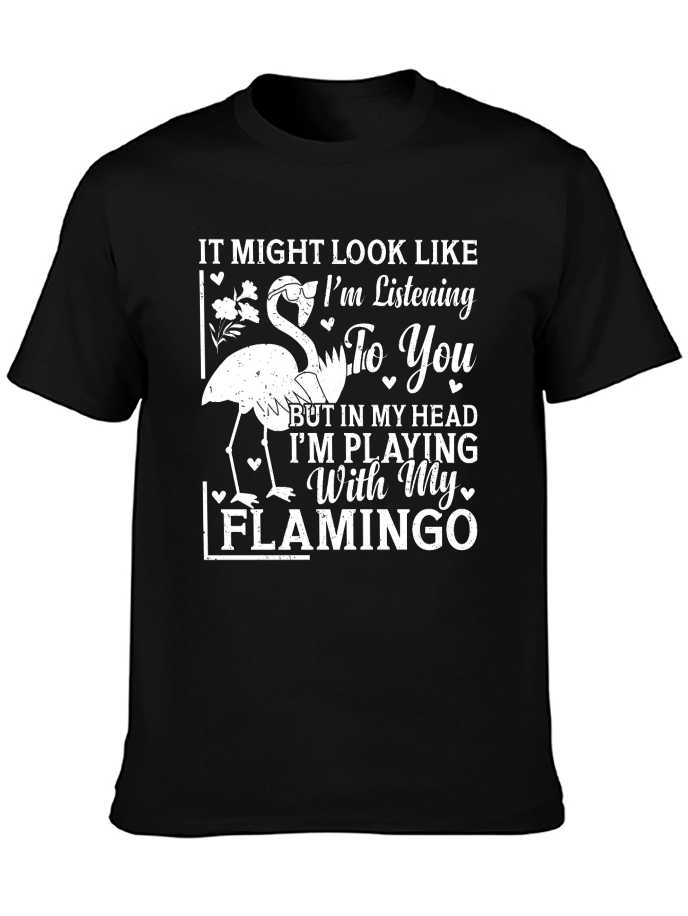 Black Flamingo Lover T-Shirt - Funny Graphic Tee view 3