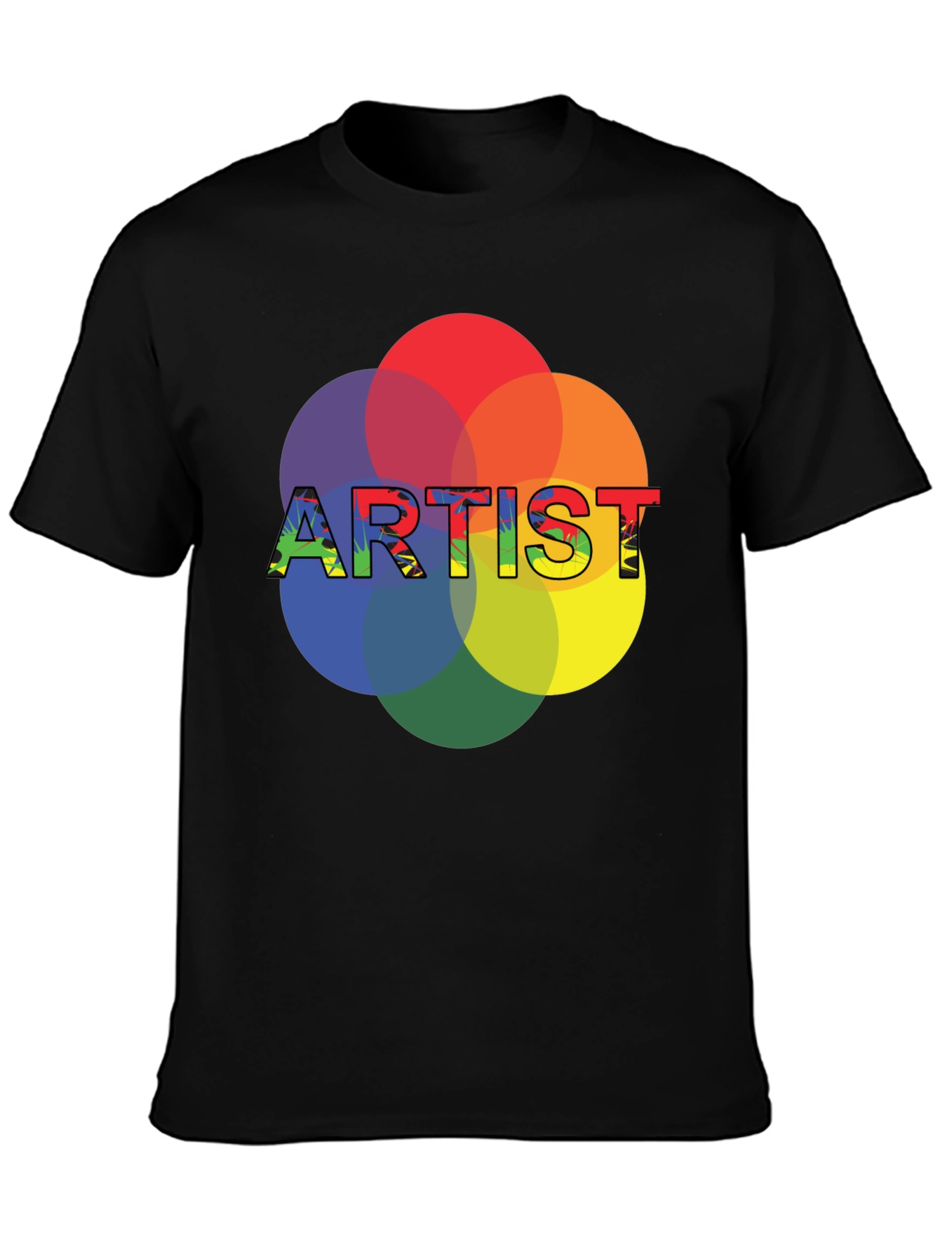 Black Artist Color Wheel Graphic Tee - Creative Expression T-Shirt view 3