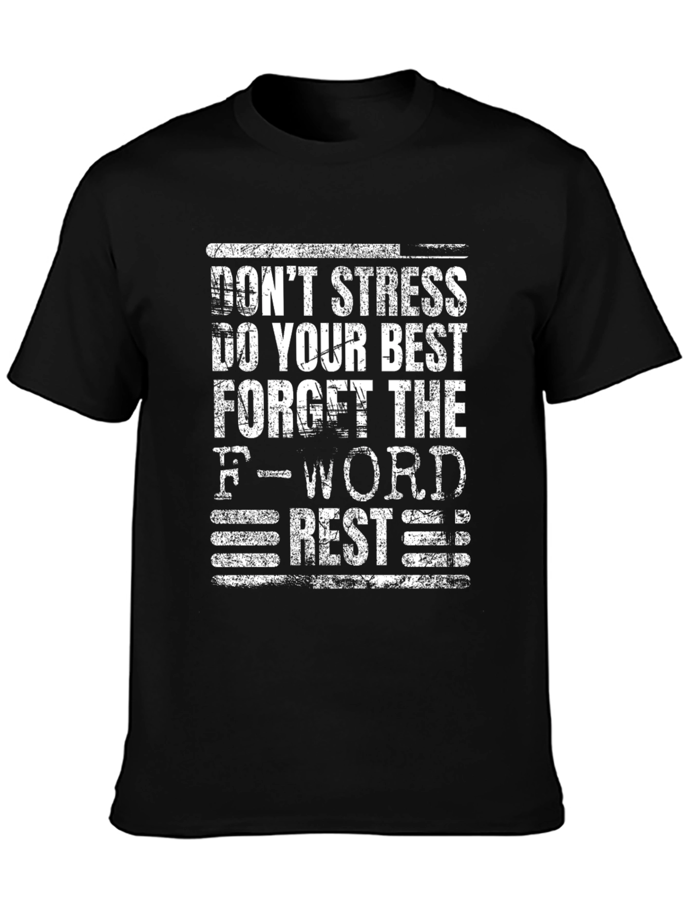 Black Don't Stress Graphic Tee - Black Cotton Blend view 3