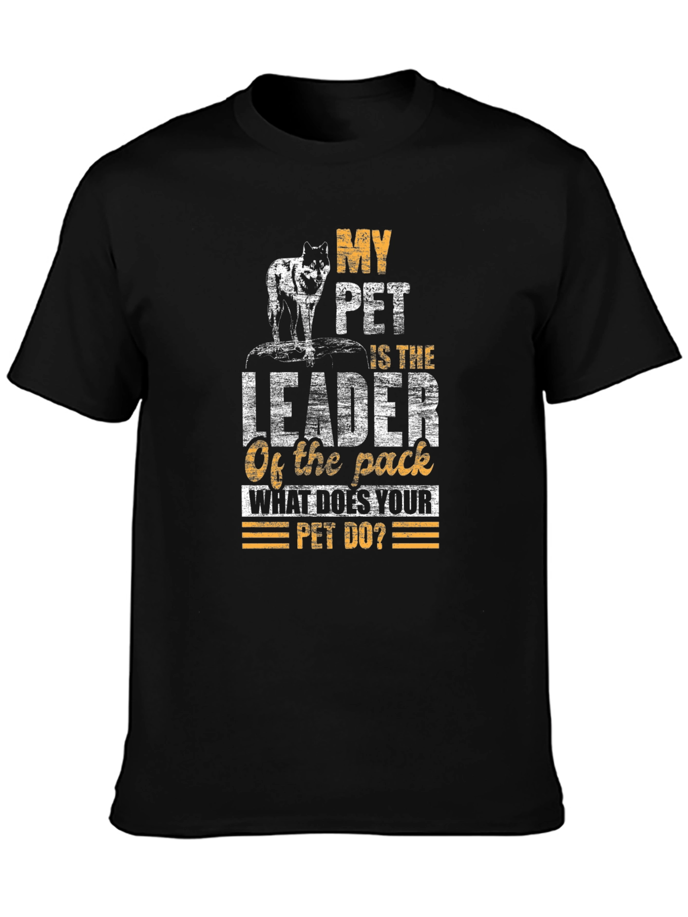 Black Leader of the Pack Pet T-Shirt view 3