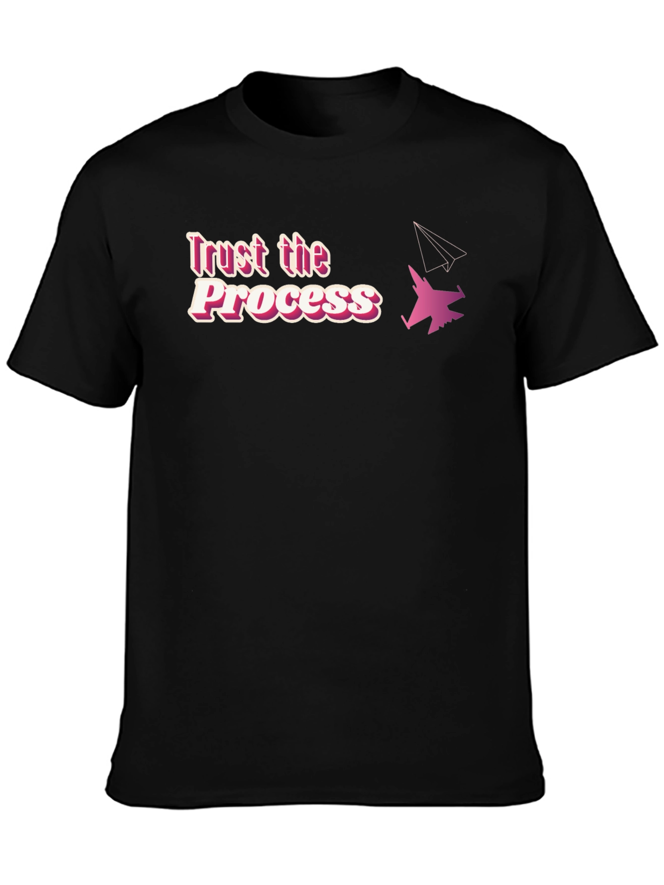Black Trust the Process T-Shirt - Aviation Design view 3
