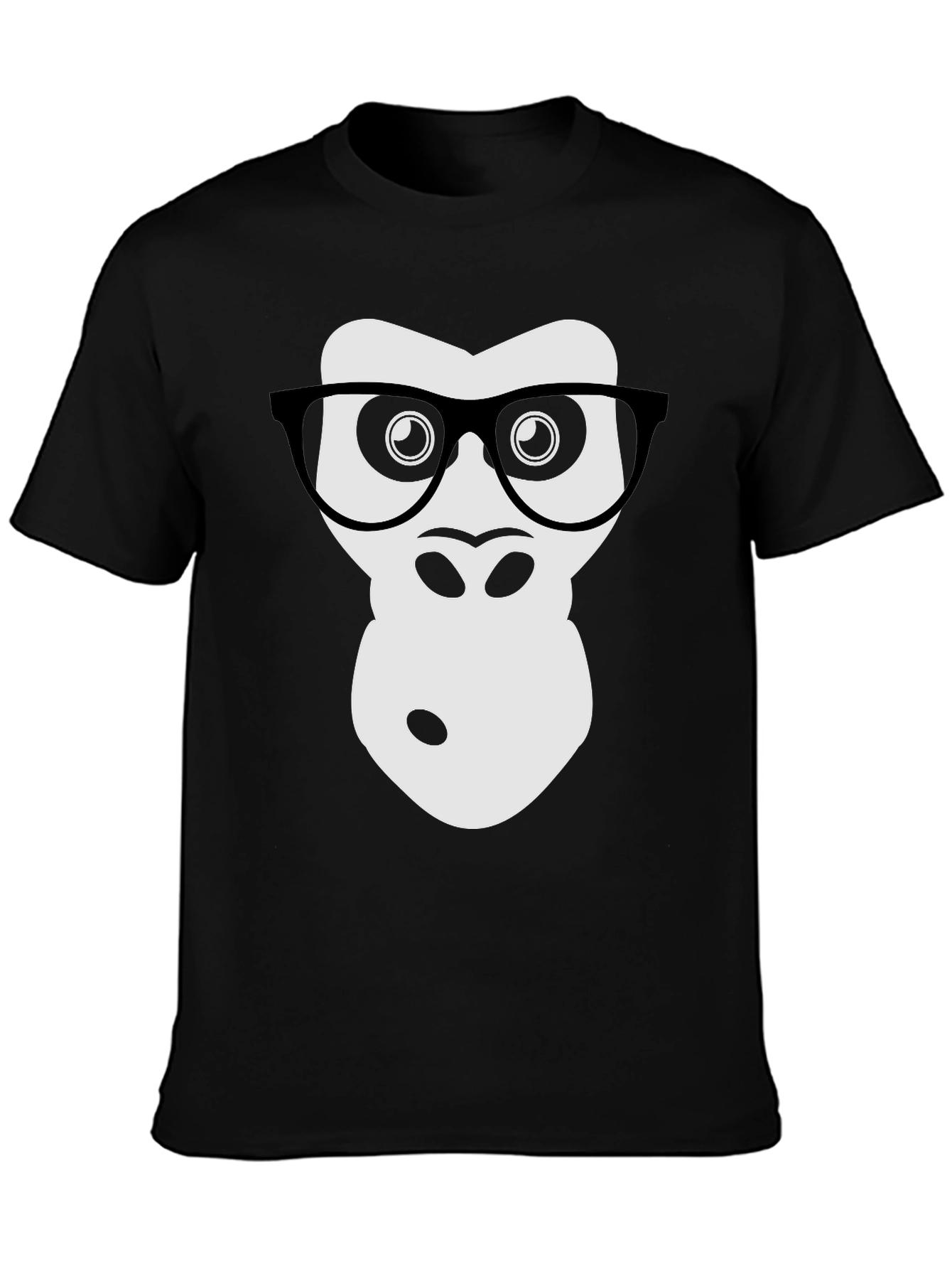 Black Geek Gorilla Graphic Tee - Cool Animal Shirt view 3