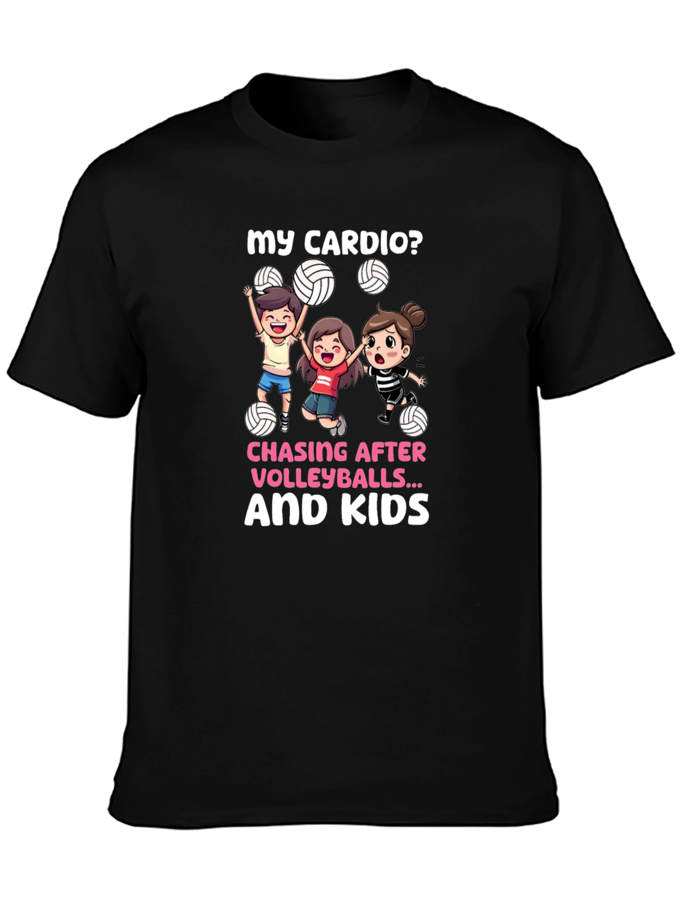 Black Volleyball Mom Cardio T-Shirt view 3