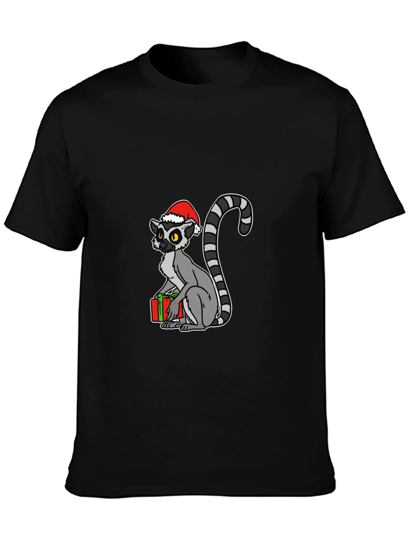 Black Holiday Lemur Graphic T-Shirt view 3