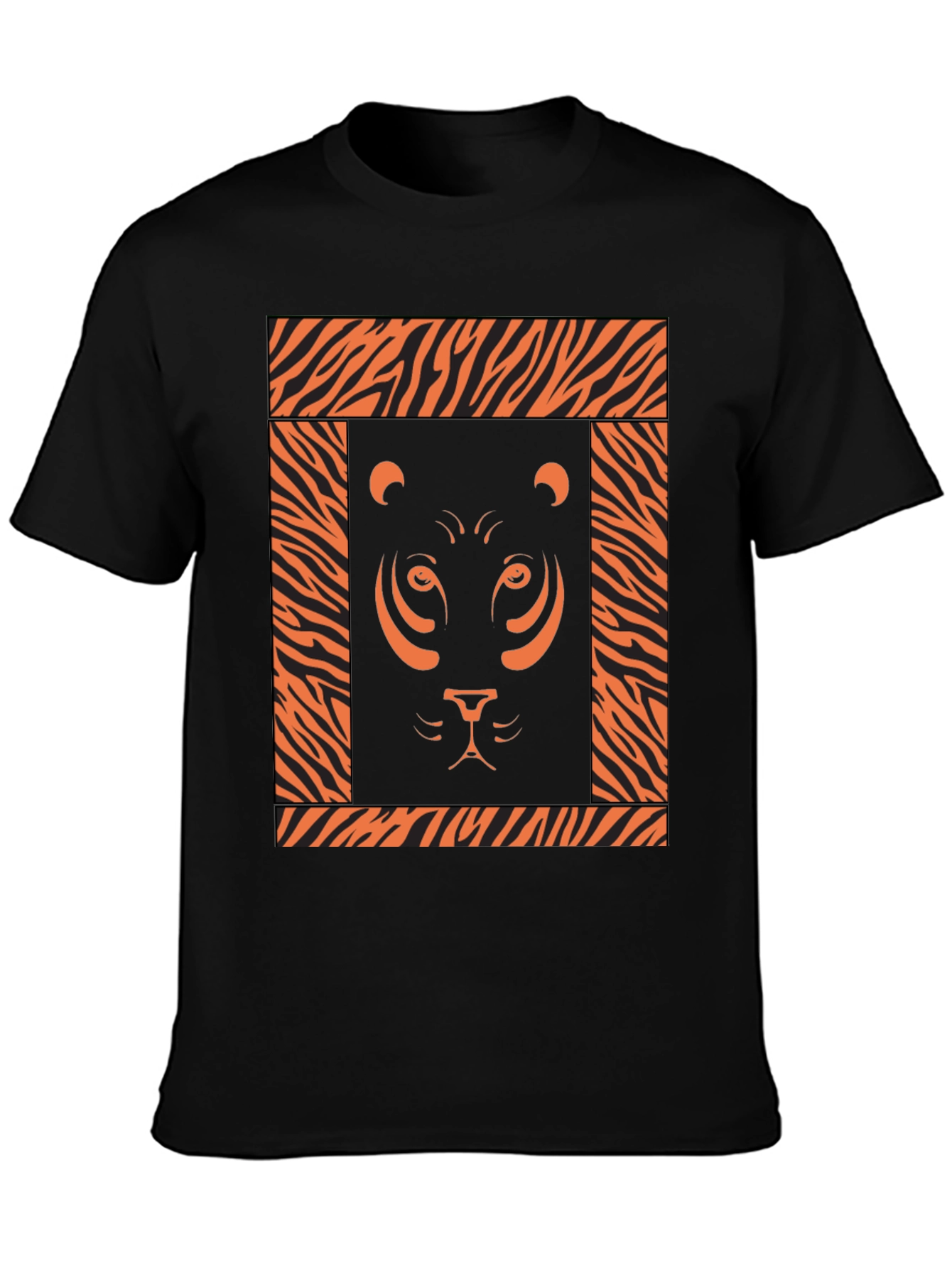 Black Tiger Graphic Print Black T-Shirt view 3