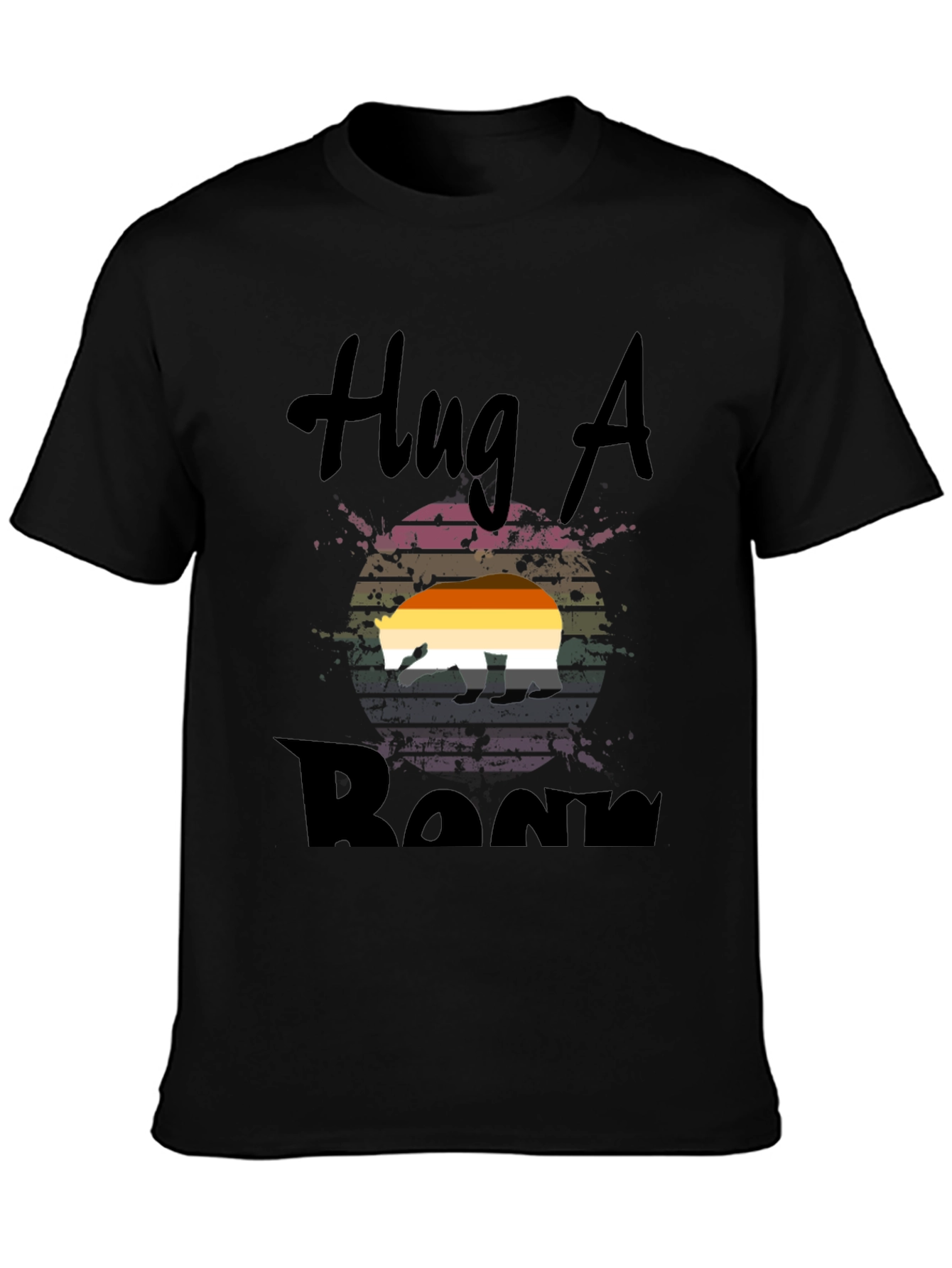 Black Hug A Bear Pride T-Shirt view 3