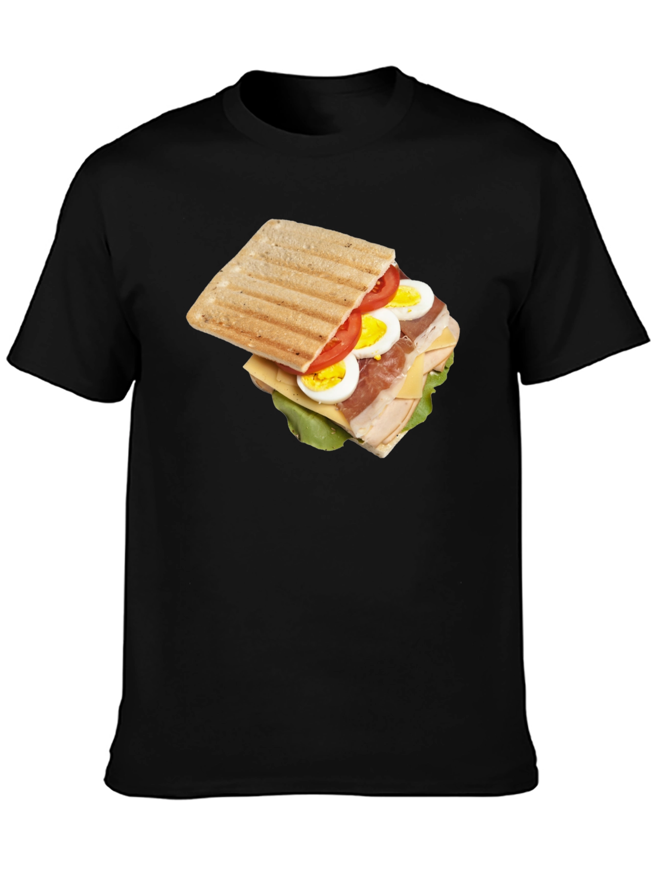 Black Sandwich Graphic Tee - Unique Food T-Shirt view 3