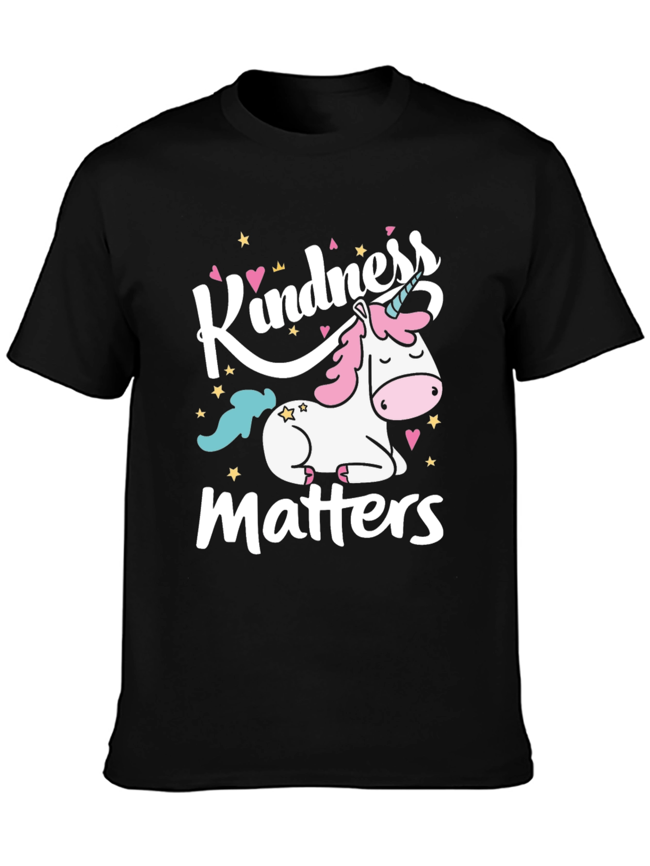 Black Kindness Matters Unicorn Graphic Tee view 3