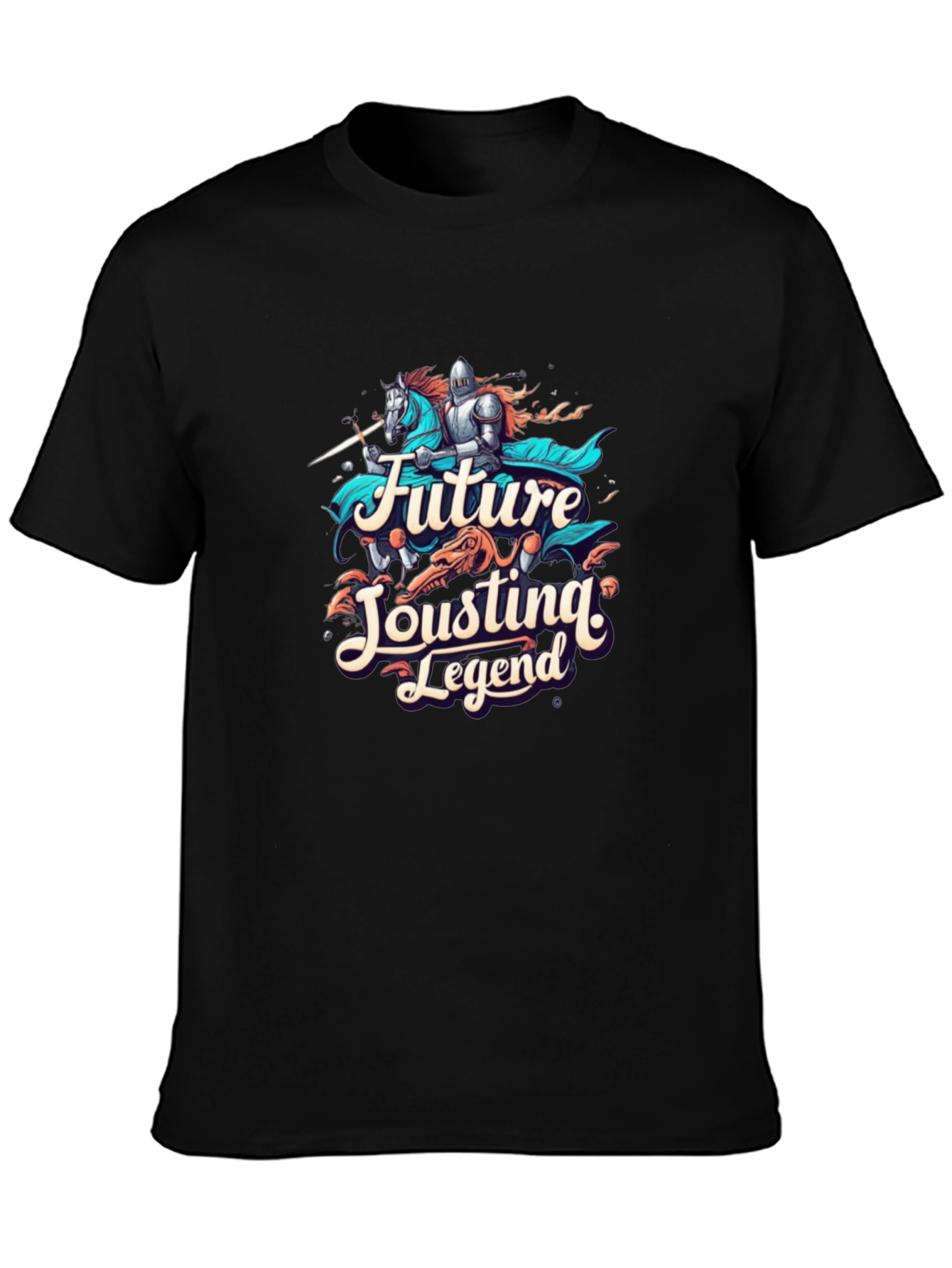 Black Future Jousting Legend Black Graphic Tee view 3