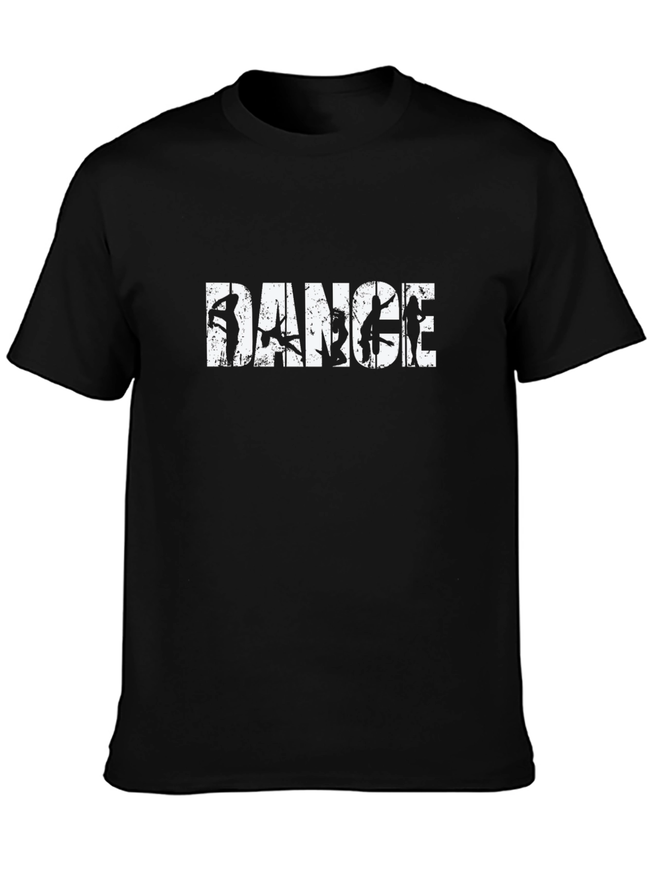 Black Dance Silhouette Graphic Black T-Shirt view 3