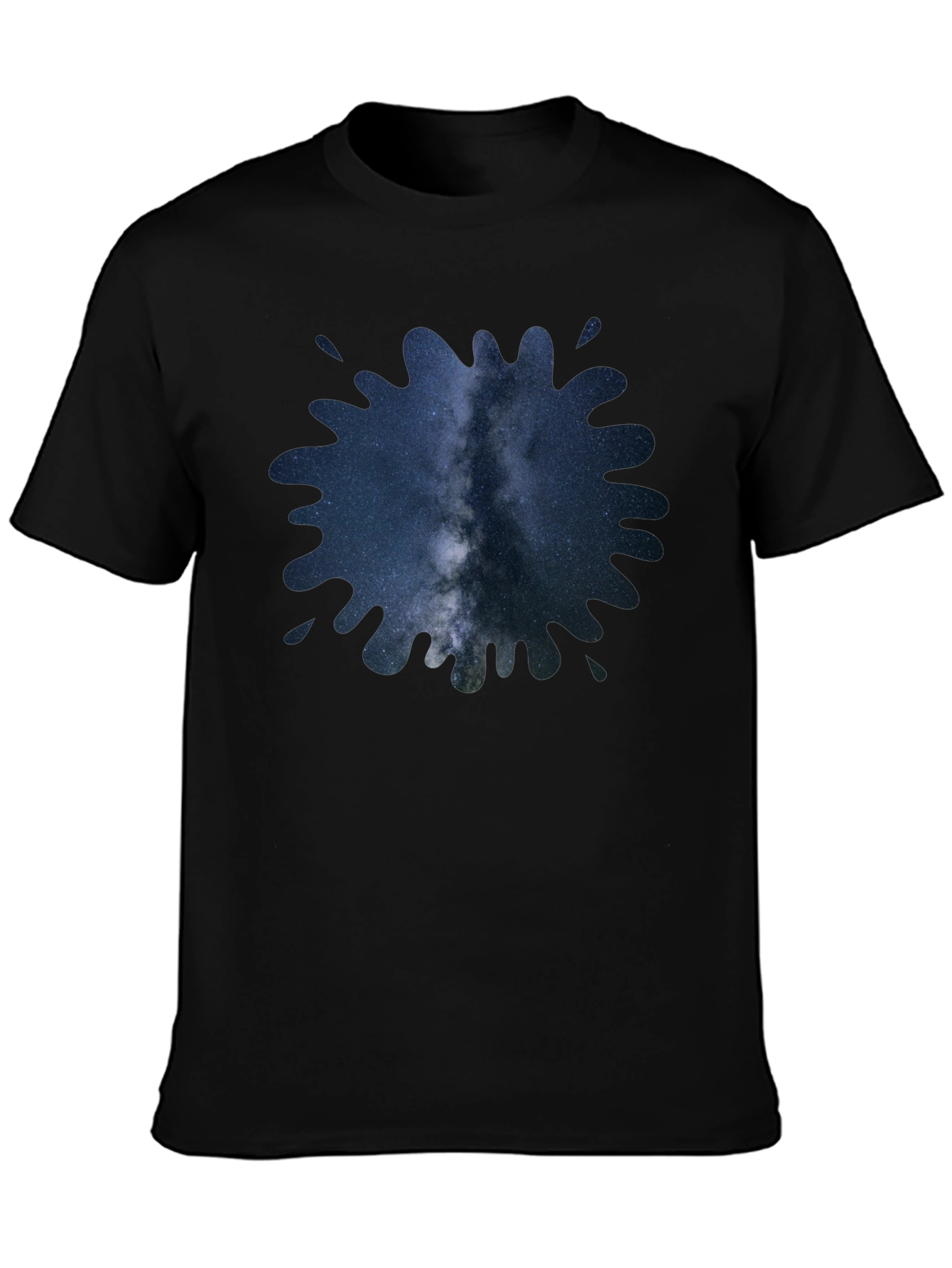 Black Galaxy Splash T-Shirt - Unique Space Design view 3