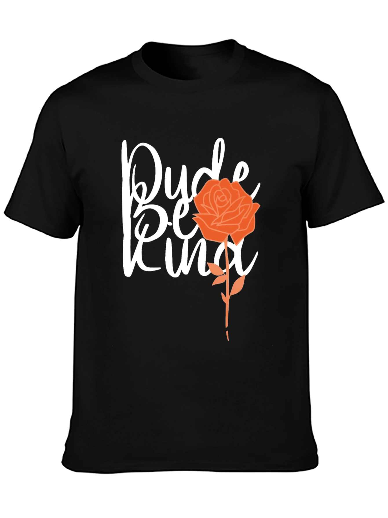 Black Dude Be Kind Graphic Tee - Rose Design view 3