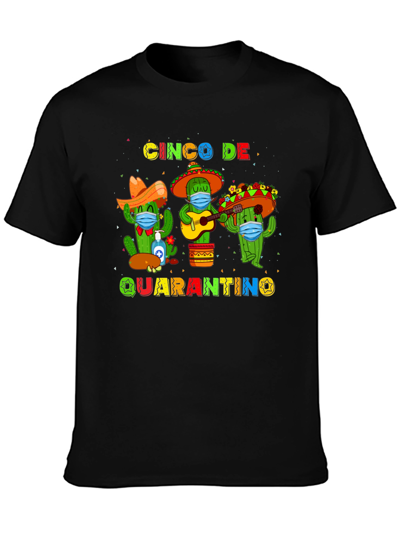 Black Cinco De Quarantino T-Shirt view 3
