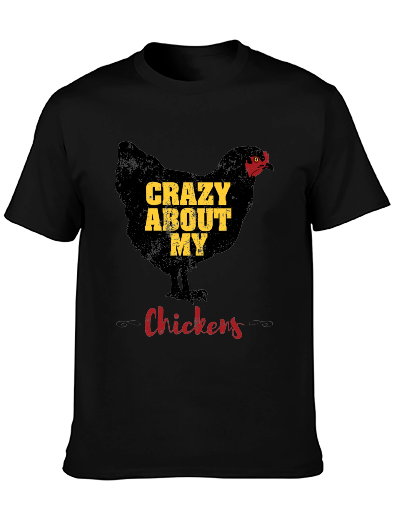 Black Crazy About My Chickens Graphic Tee view 3