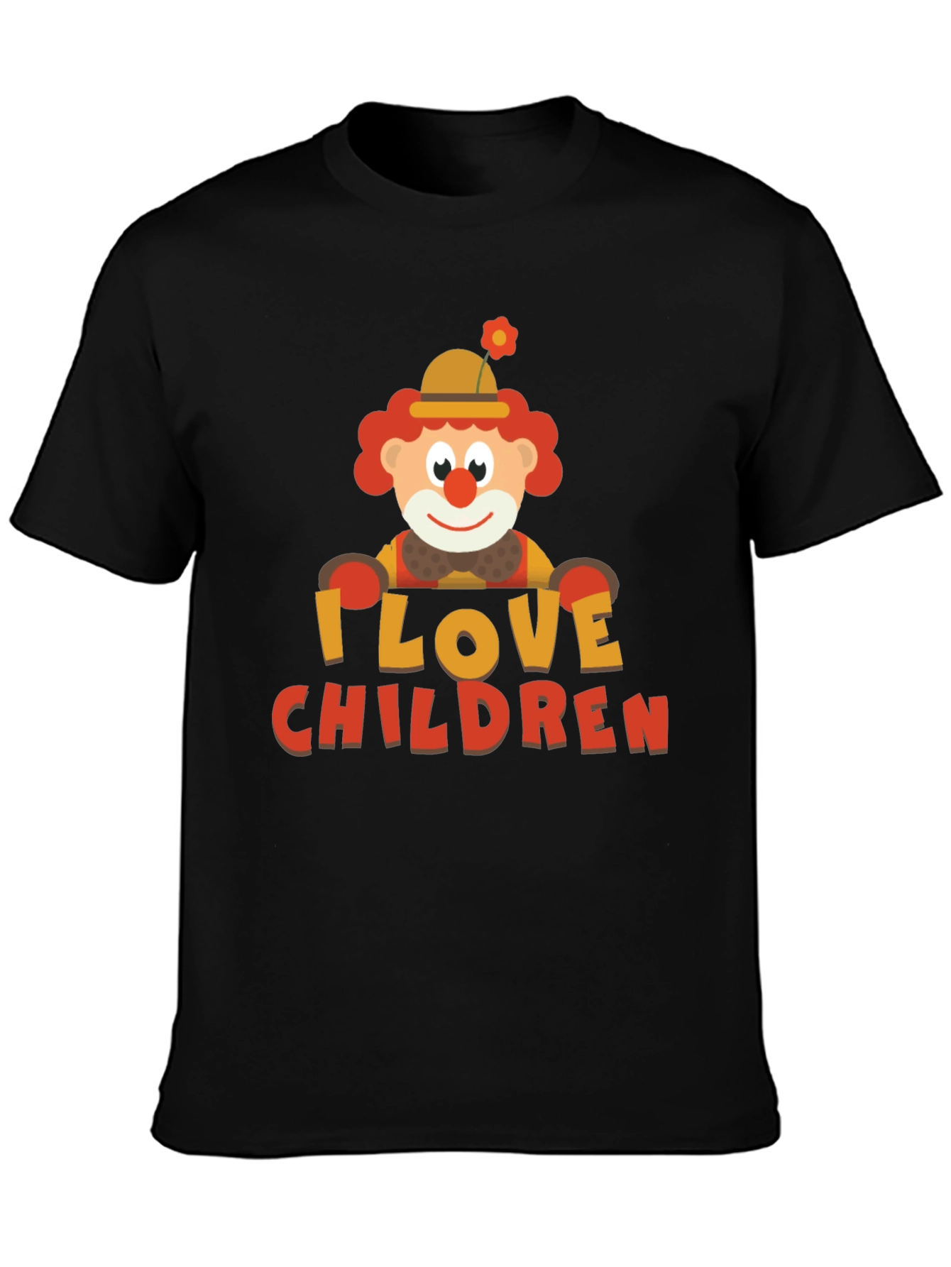Black I Love Children Clown Graphic Tee - Black view 3
