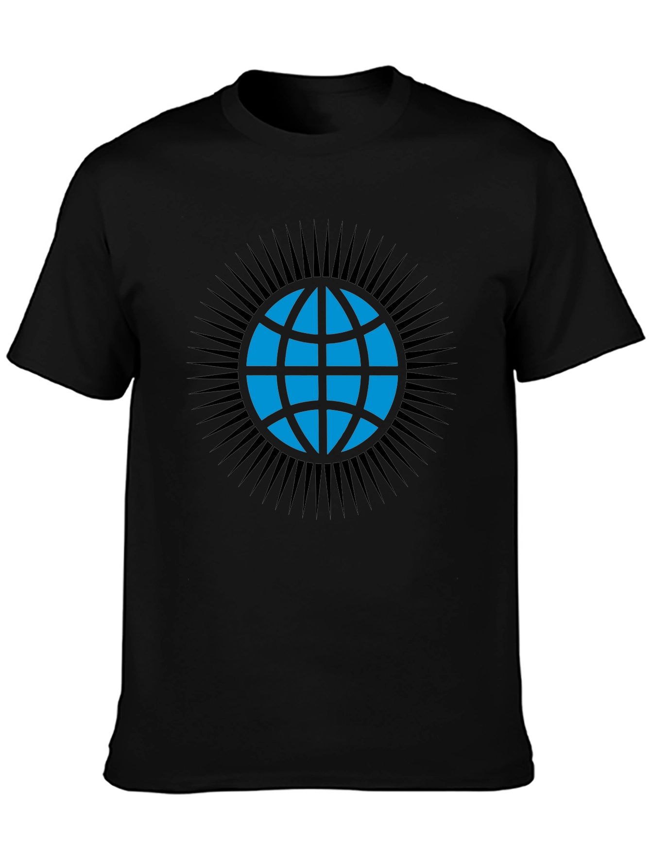 Black Globe Graphic T-Shirt - Modern Black Tee view 3